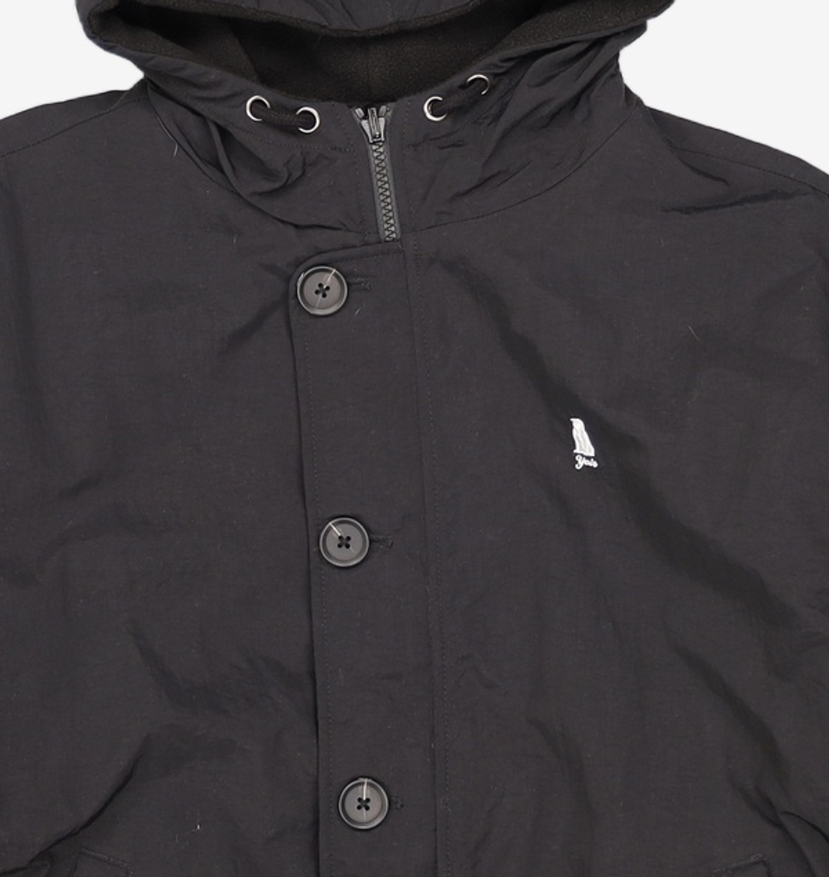 예일(YALE) REVERSIBLE NYLON FLEECE 2WAY HOODIE JACKET BLACK S