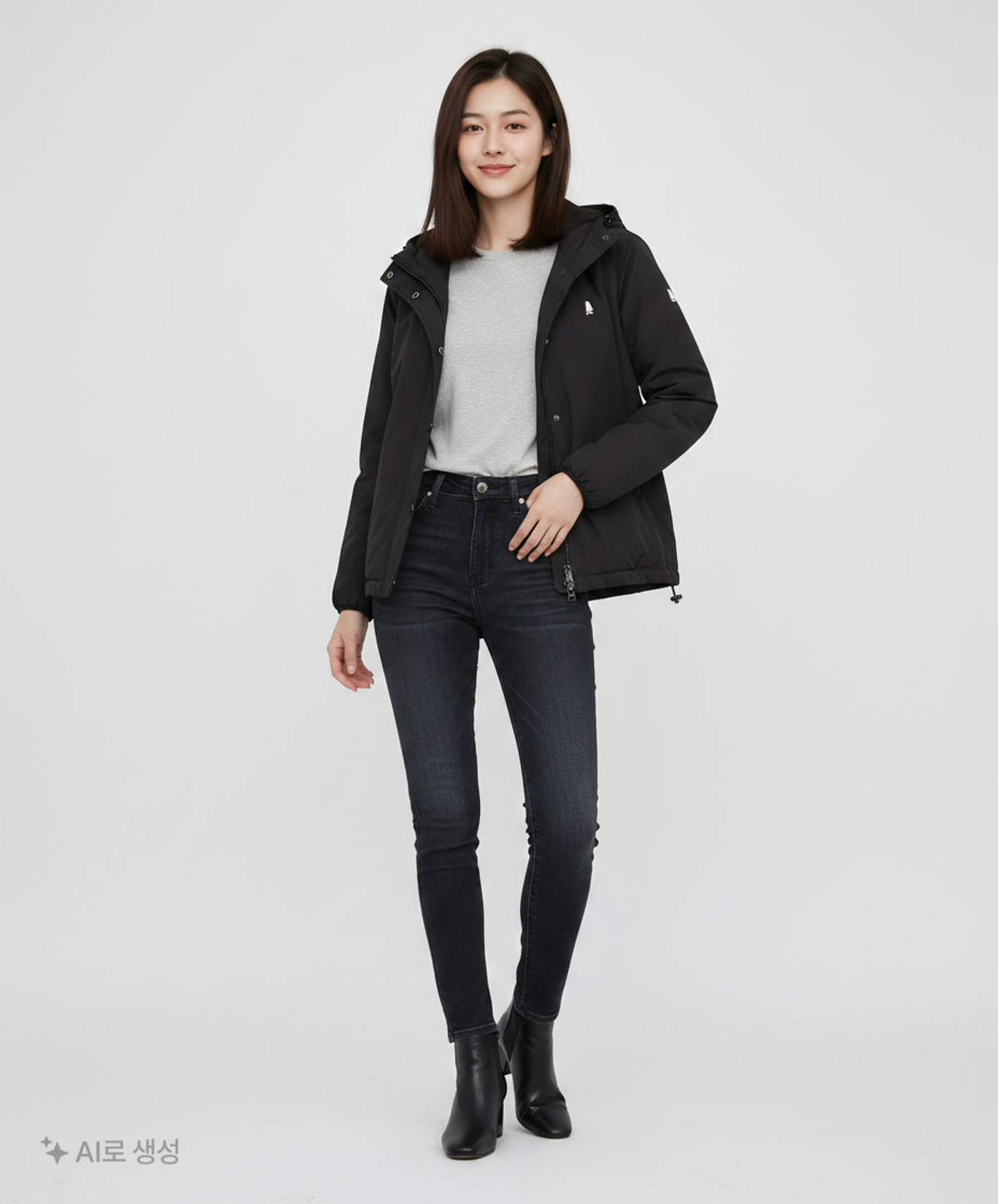 예일(YALE) REVERSIBLE NYLON FLEECE 2WAY HOODIE JACKET BLACK S