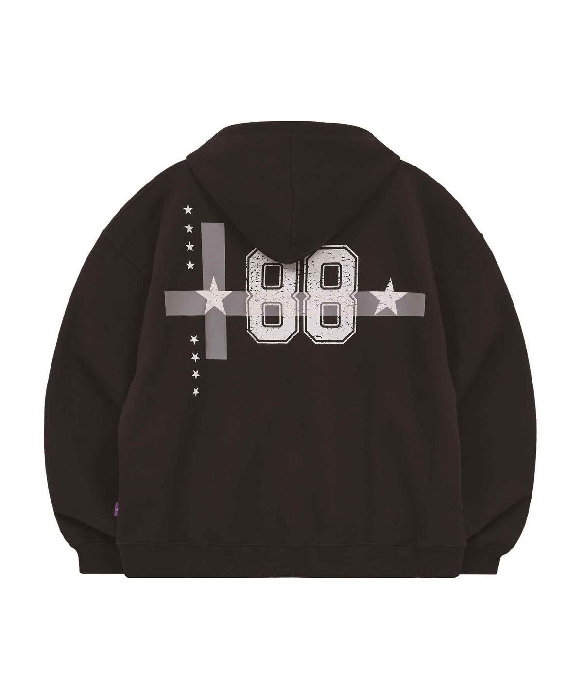 후드후드(HOODHOOD) 88 백 그래픽 스타 후드 집업 블랙