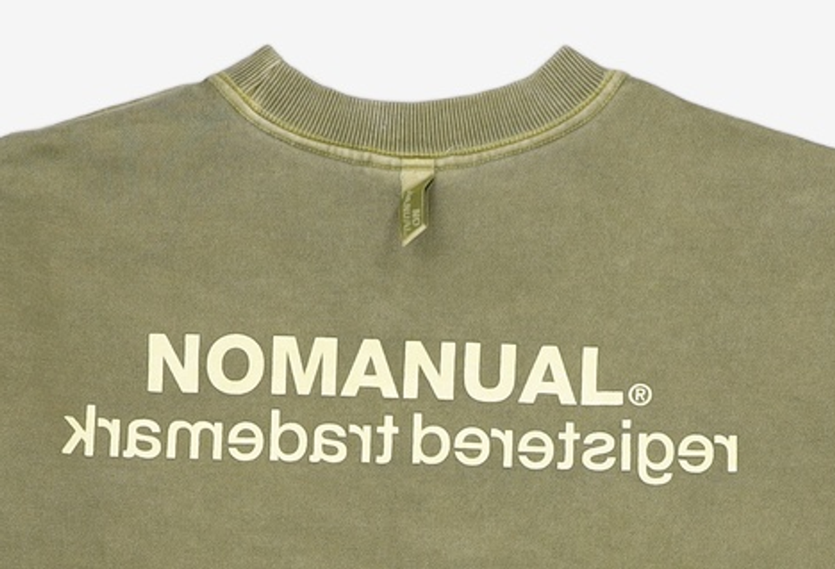 노매뉴얼(NOMANUAL) REVERSED TM LOGO SWEATSHIRT - KHAKI M