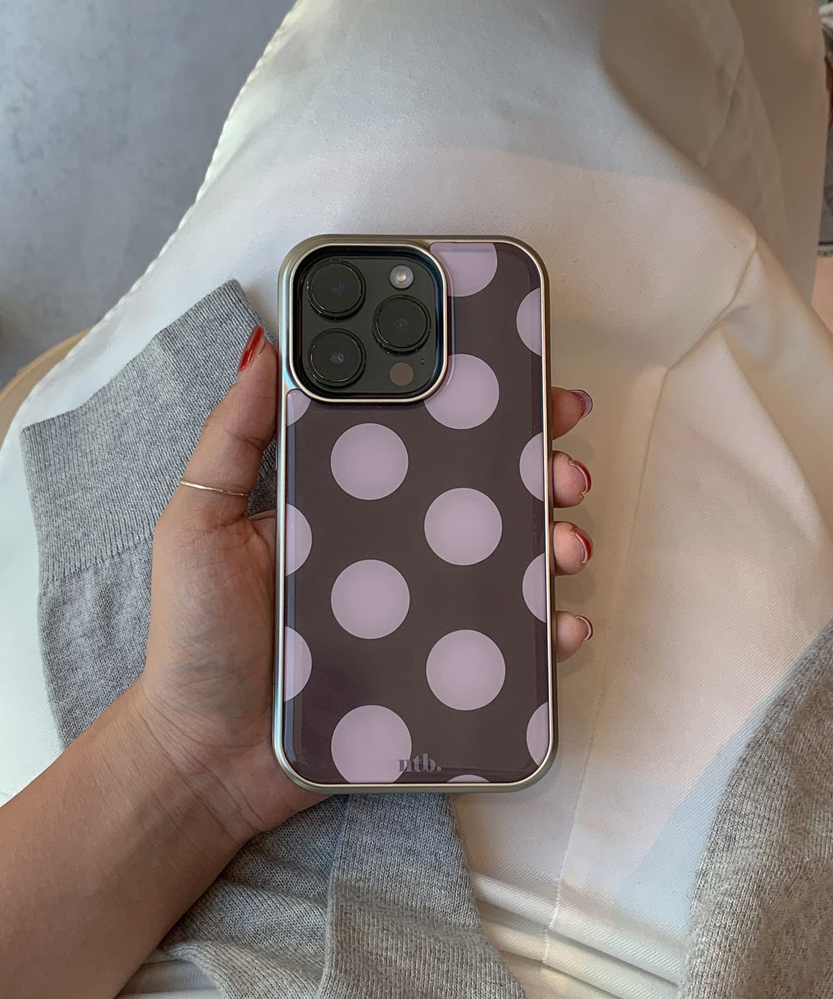 네이처백(NATUREBACK) dot-dot epoxy case(브라운핑크)[+맥세이프][아이폰/갤럭시]