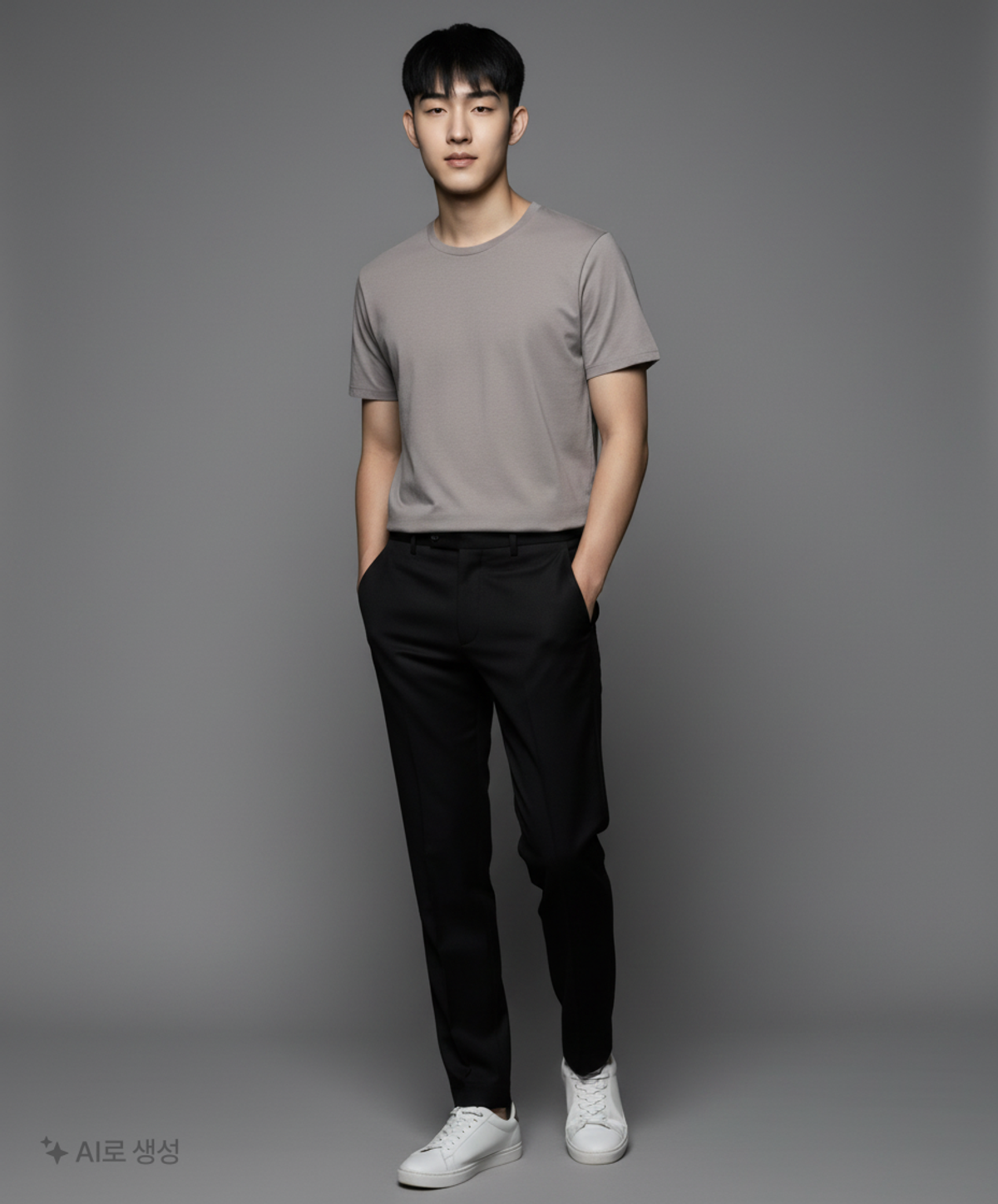 무신사 스탠다드(MUSINSA STANDARD) 레이어드 크루 넥 티셔츠_긴 기장 [그레이] M