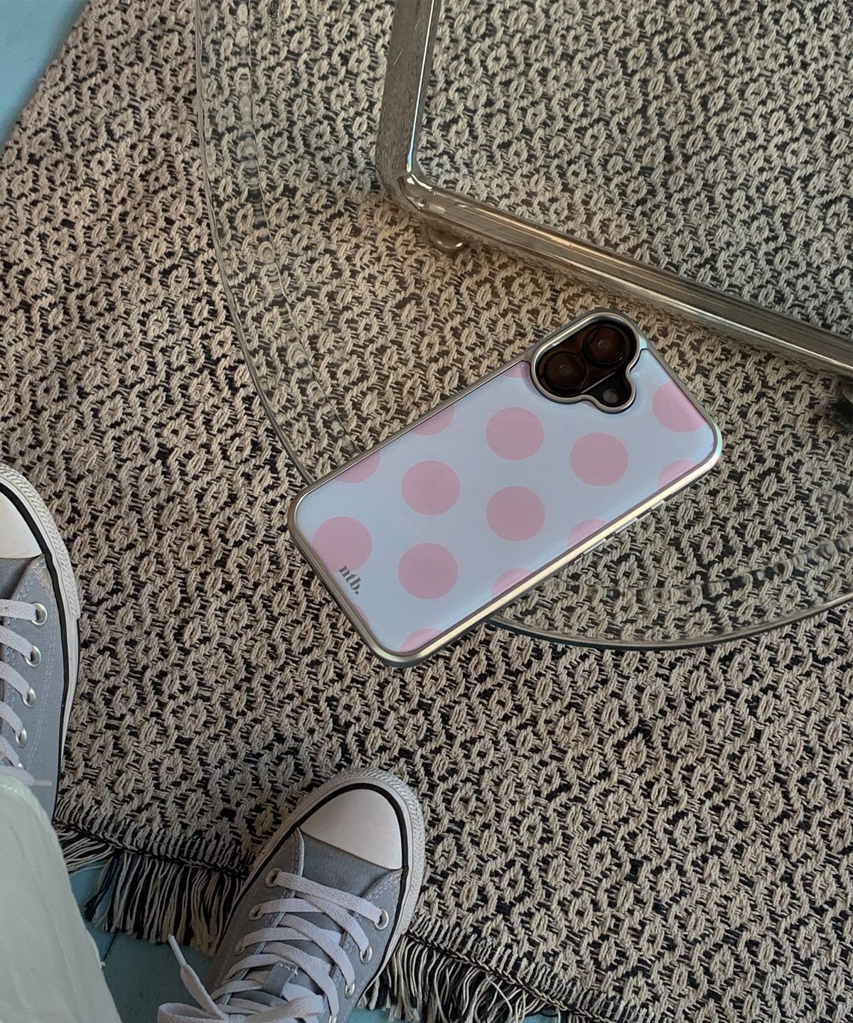 네이처백(NATUREBACK) dot-dot epoxy case(블루핑크)[+맥세이프][아이폰/갤럭시]