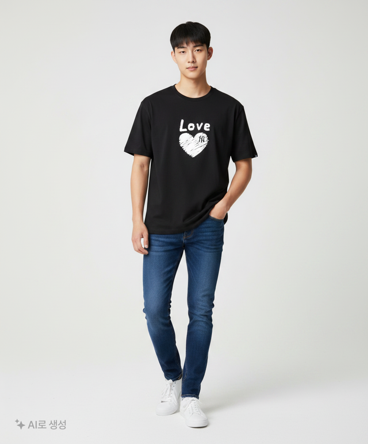 엠엘비(MLB) 하트 러브 오버핏 반팔 티셔츠 NY (BLACK) XXL