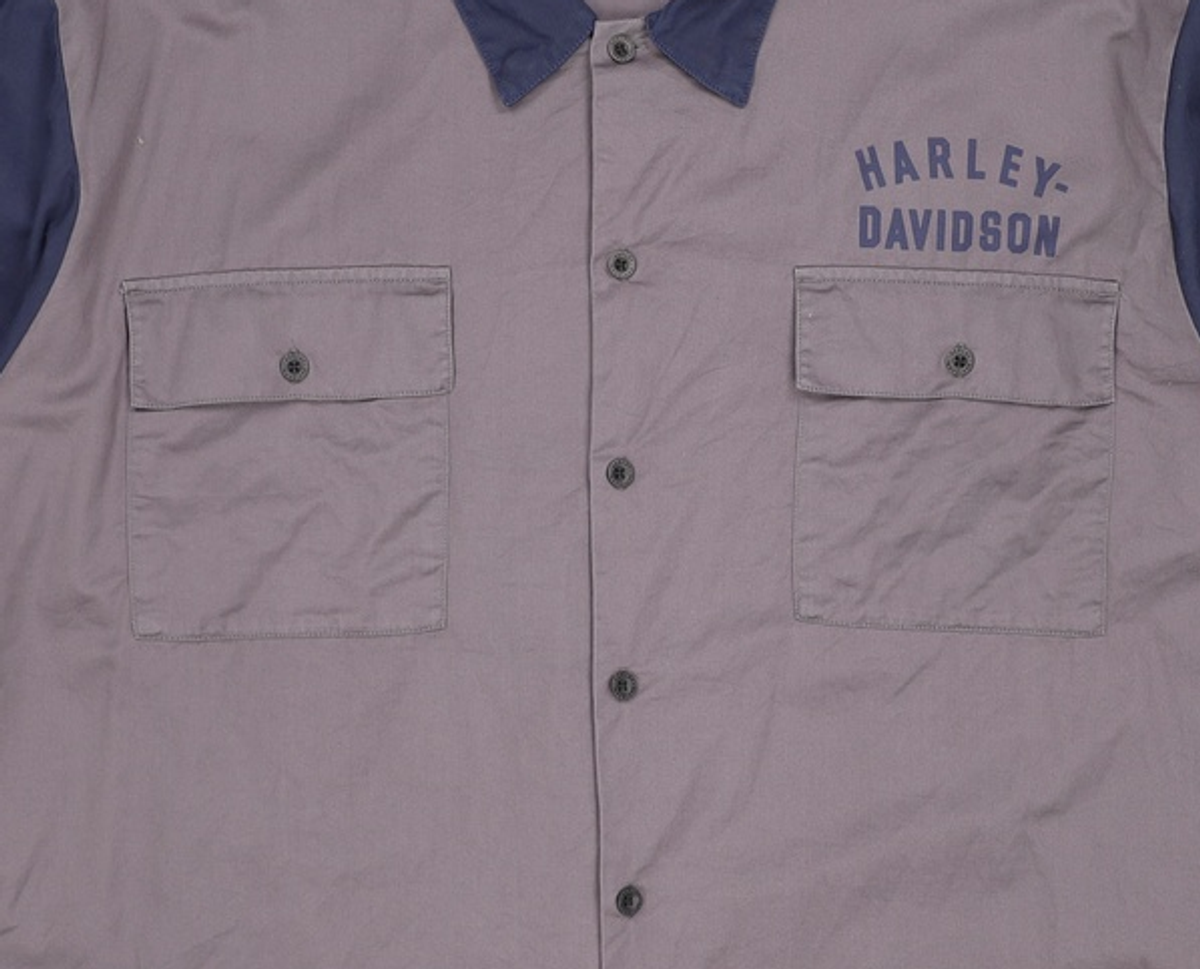 할리데이비슨(HARLEY-DAVIDSON) 남성 레이싱 컬러블록 긴팔셔츠 5XL
