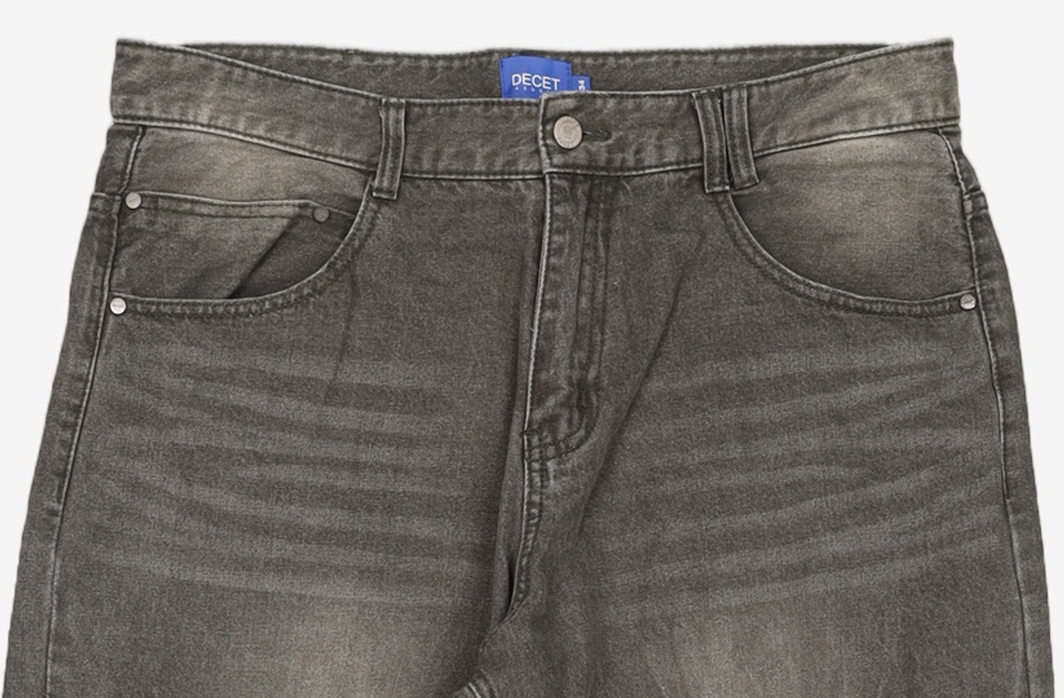 데케트(DECET) Mid Rise Wide Jeans DCPT027AshBlack 34