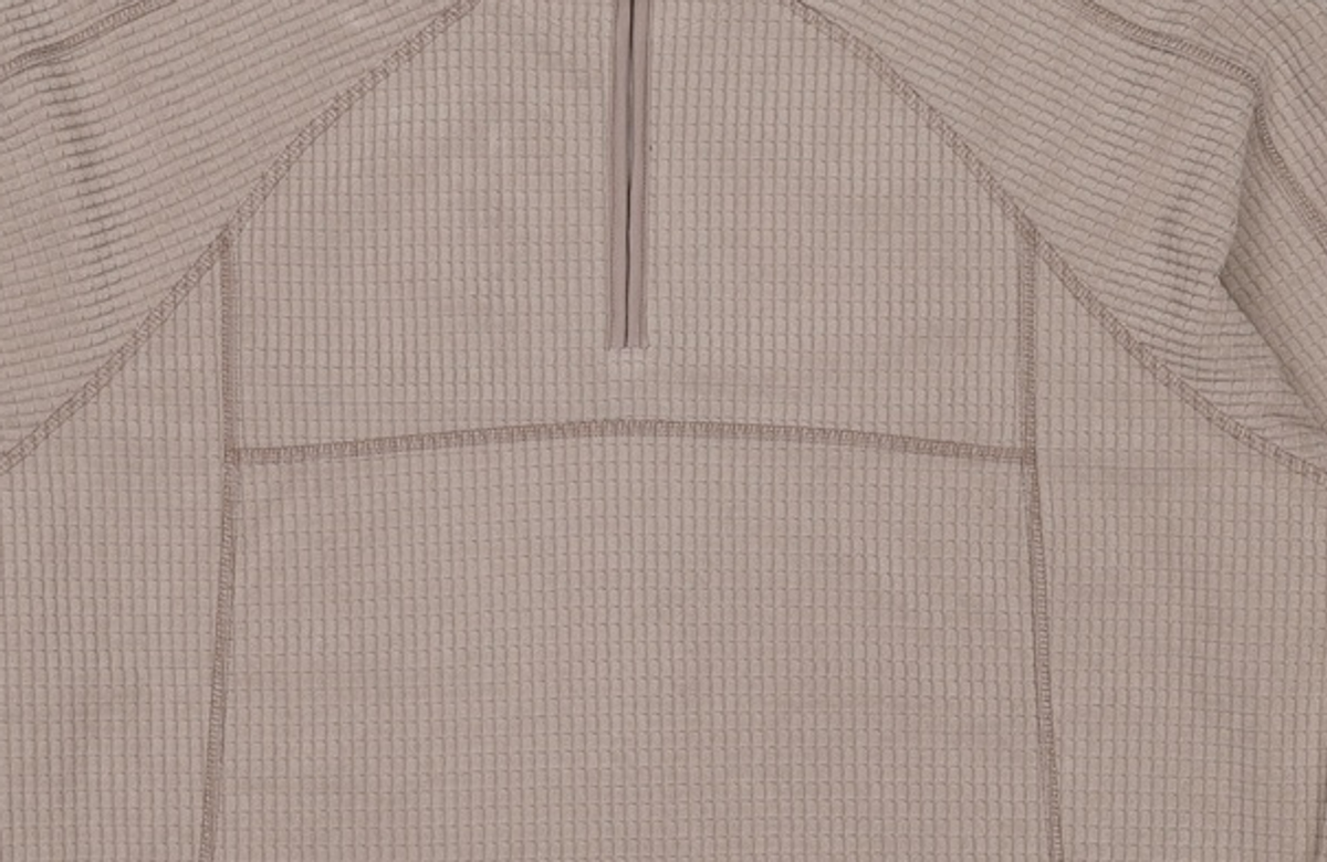노매뉴얼(NOMANUAL) HEAVY WAFFLE HALF ZIP-UP - SAND GRAY 100