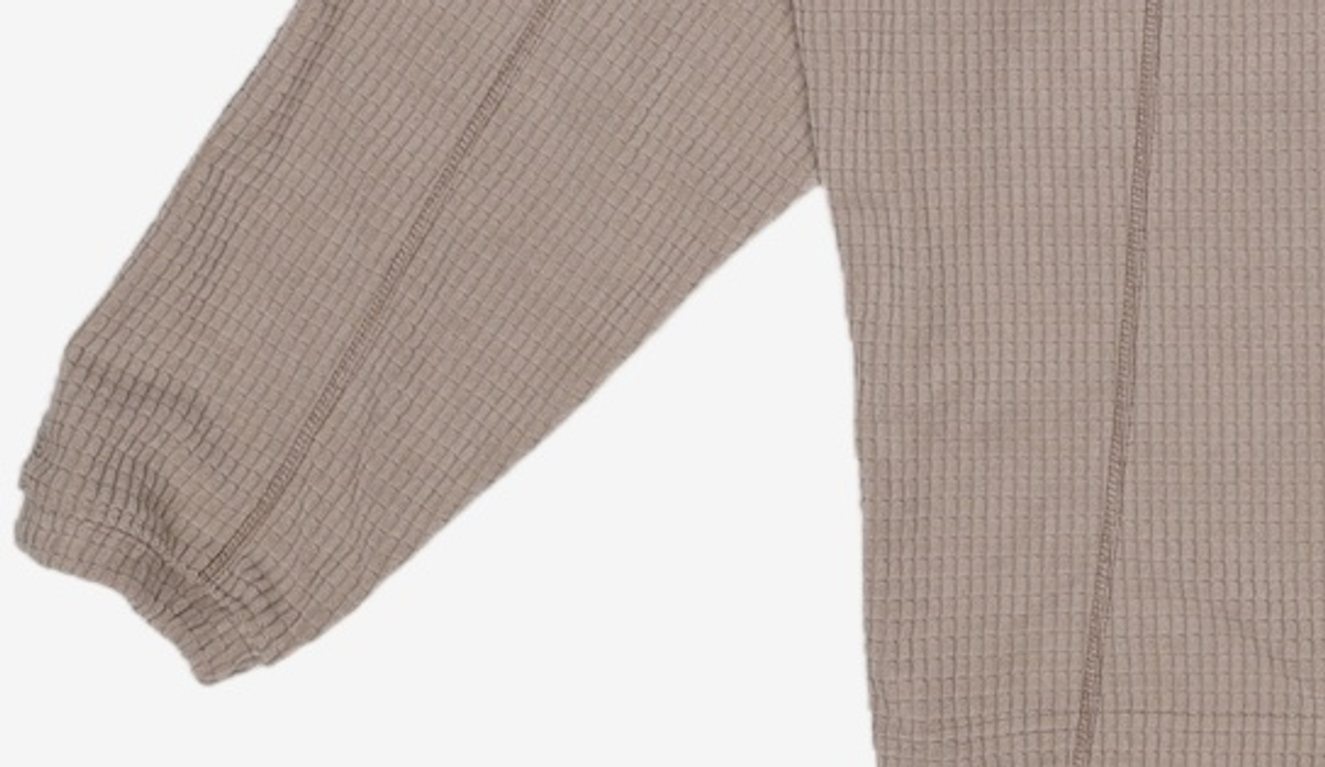 노매뉴얼(NOMANUAL) HEAVY WAFFLE HALF ZIP-UP - SAND GRAY 100