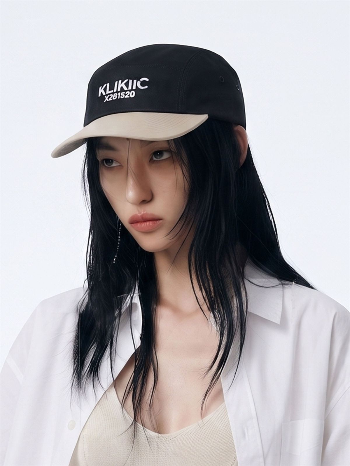 클리킥(KLIKIIC) 캠프캡 스트림 라인 크림&블랙 SSCC-CBW