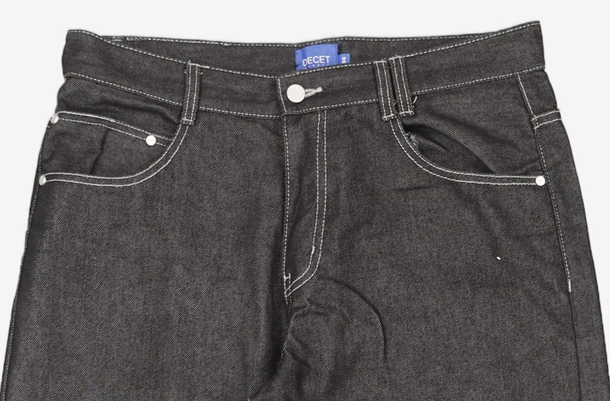 데케트(DECET) Mid Rise Wide Jeans DCPT027AshBlack 34