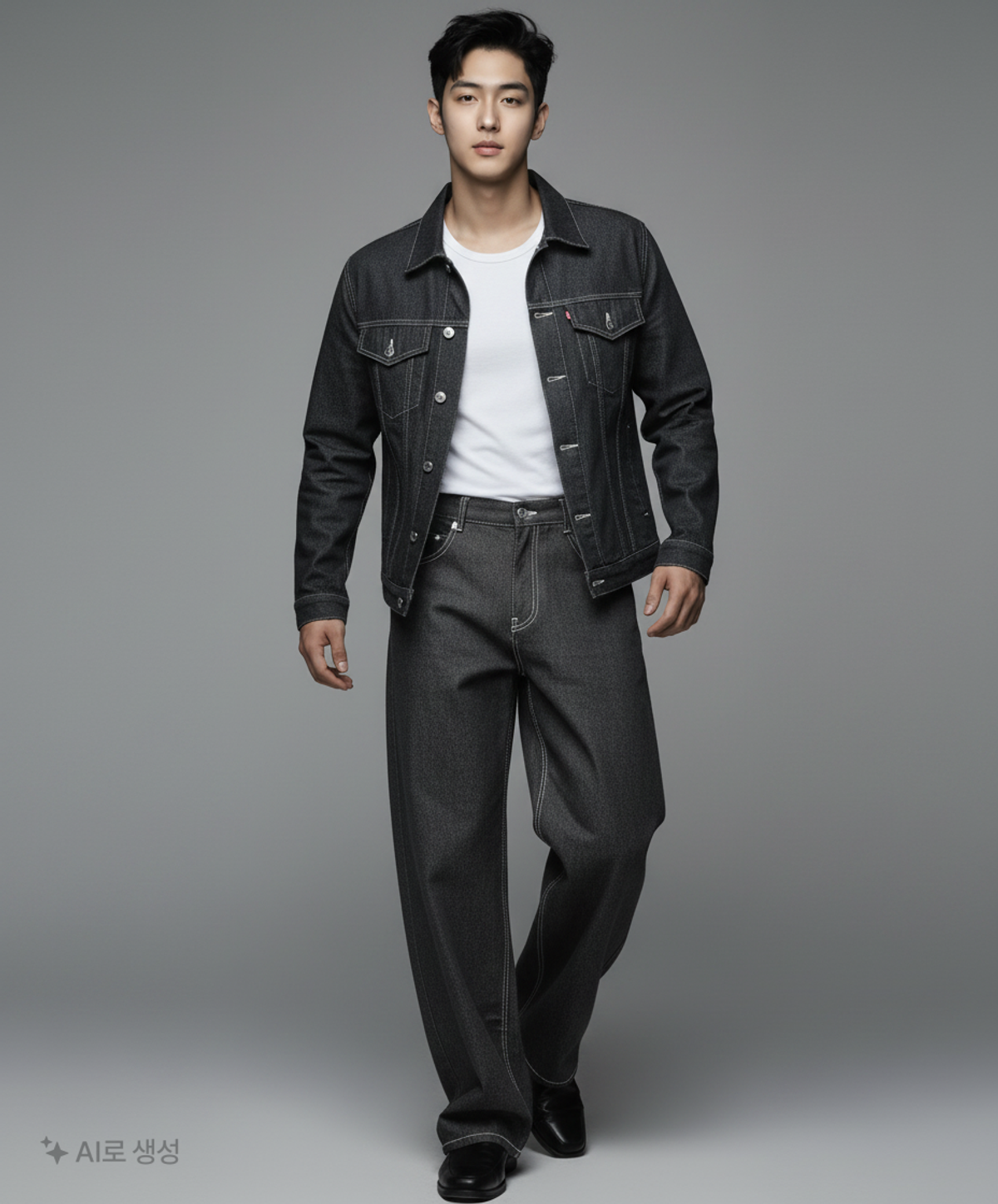 데케트(DECET) Mid Rise Wide Jeans DCPT027AshBlack 34