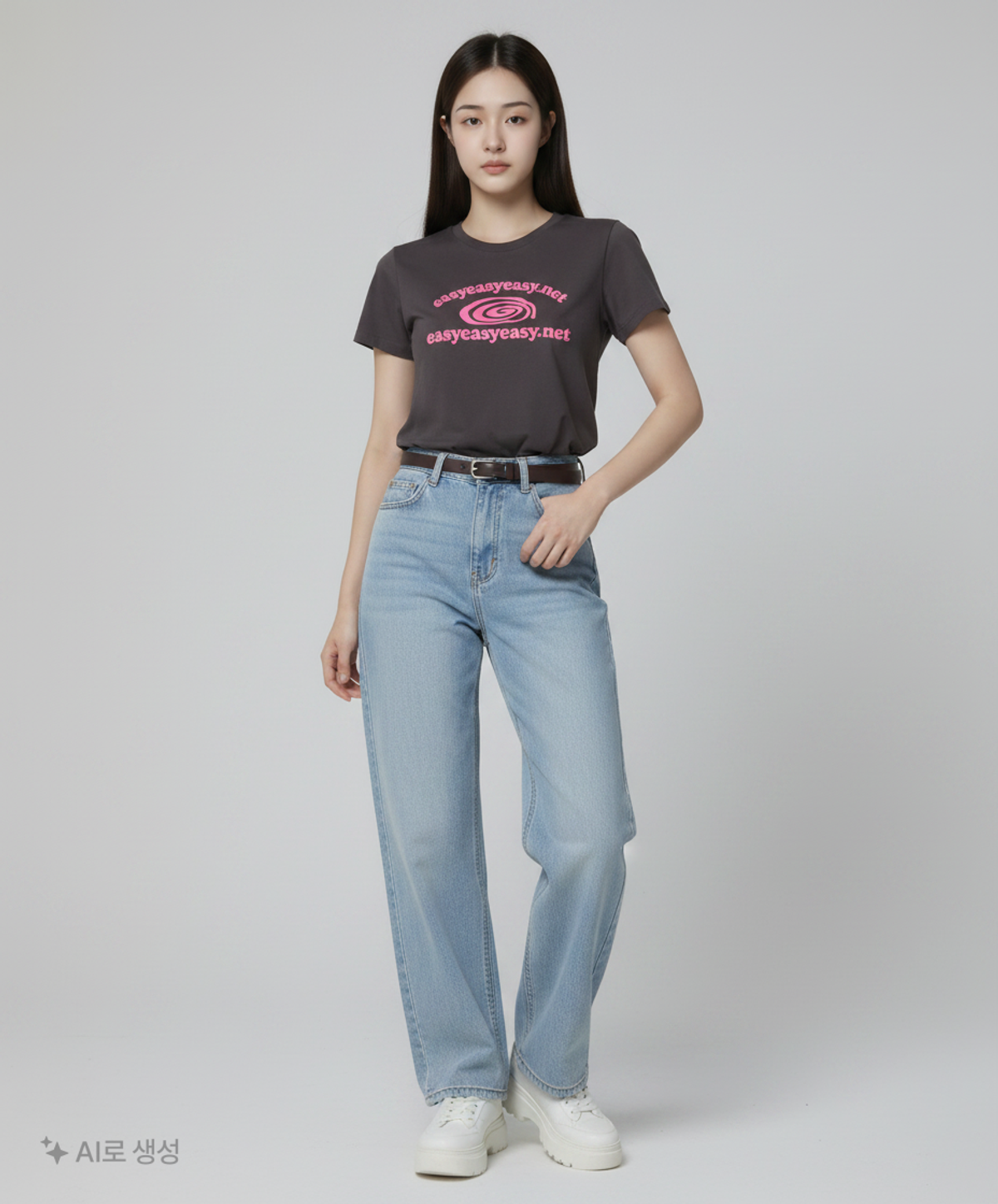 이지이지이지(EASYEASYEASY) Easy Bugs Coil Logo Tee Black S