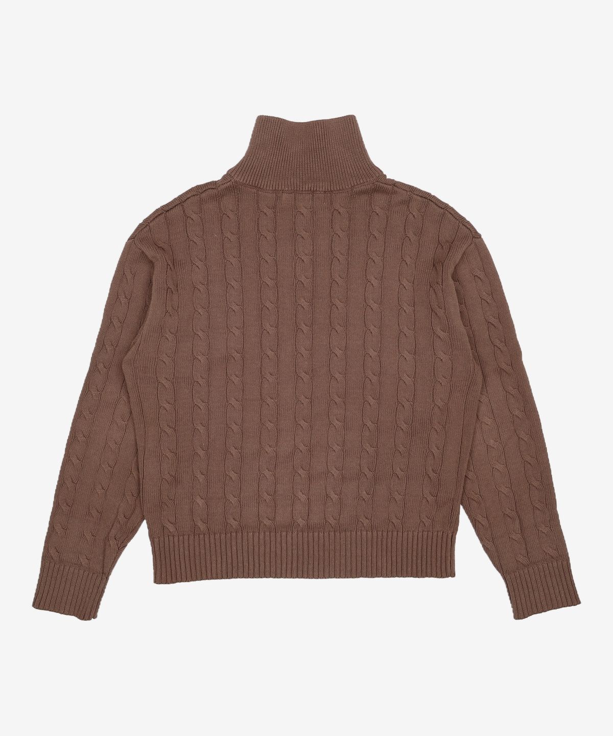 세컨모놀로그(SECONDMONO) Heavyweight Cable Half Zip Knit [BROWN]_COOSKT042BROWN L