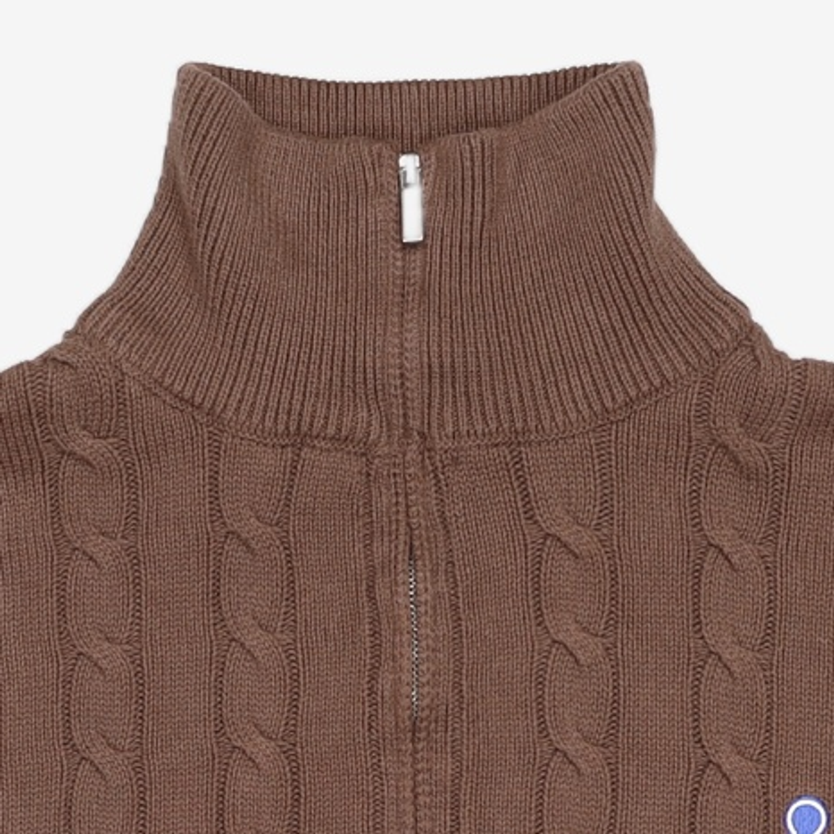 세컨모놀로그(SECONDMONO) Heavyweight Cable Half Zip Knit [BROWN]_COOSKT042BROWN L