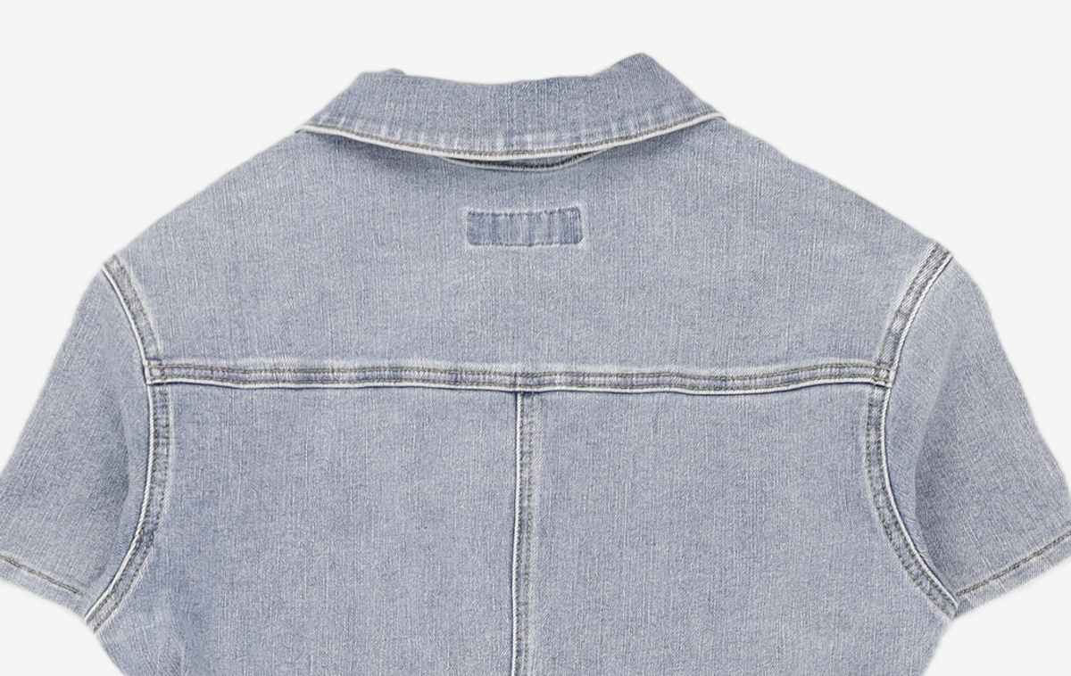 미쏘(MIXXO) 데님 반팔 미니 원피스 OWD433J RE_MIWOWD54QJ M