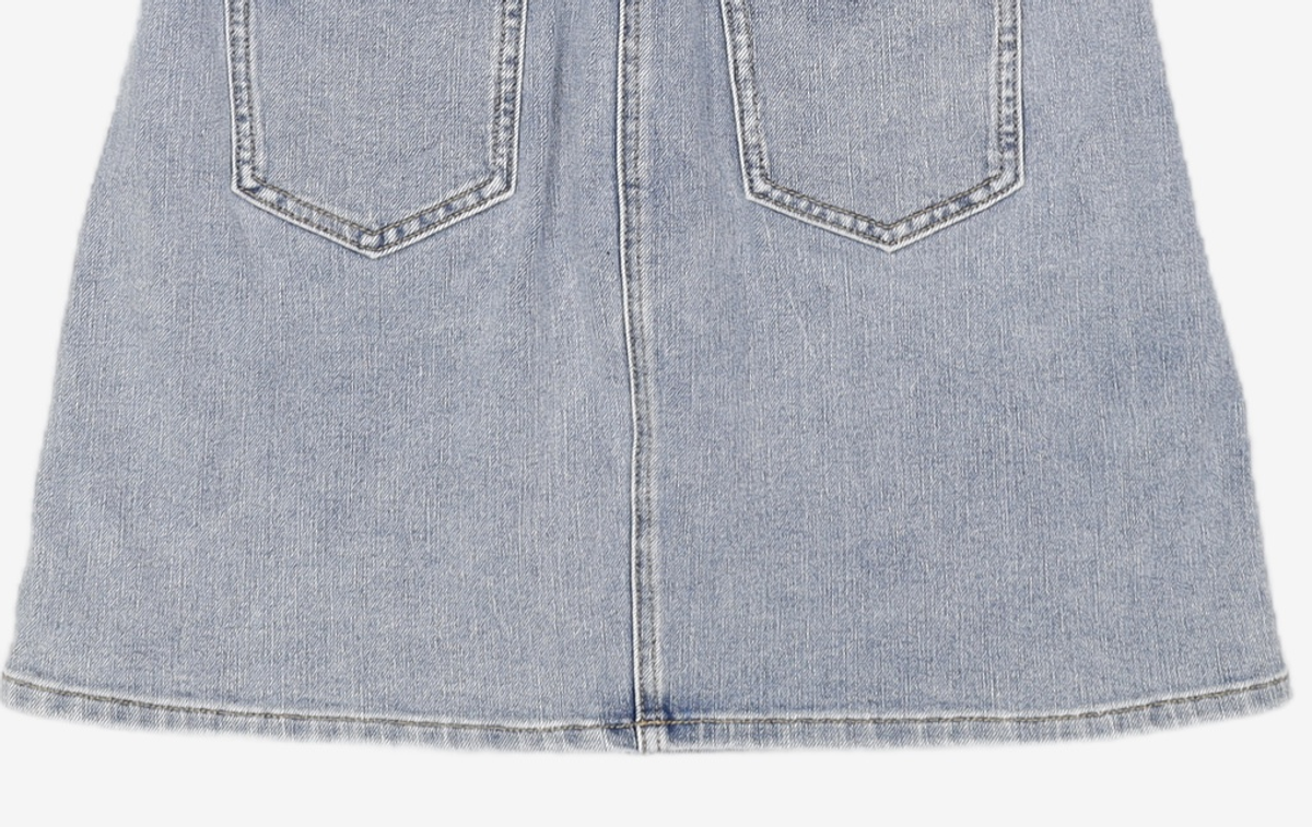 미쏘(MIXXO) 데님 반팔 미니 원피스 OWD433J RE_MIWOWD54QJ M