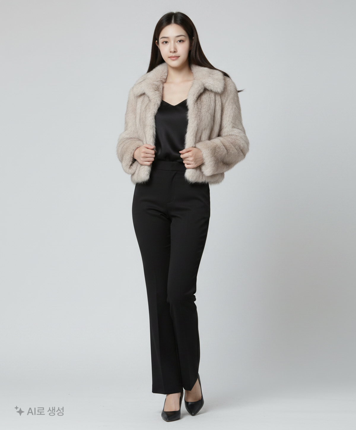 비터셀즈(BITTERCELLS) 아위 크롭 퍼 자켓-그레이 XS