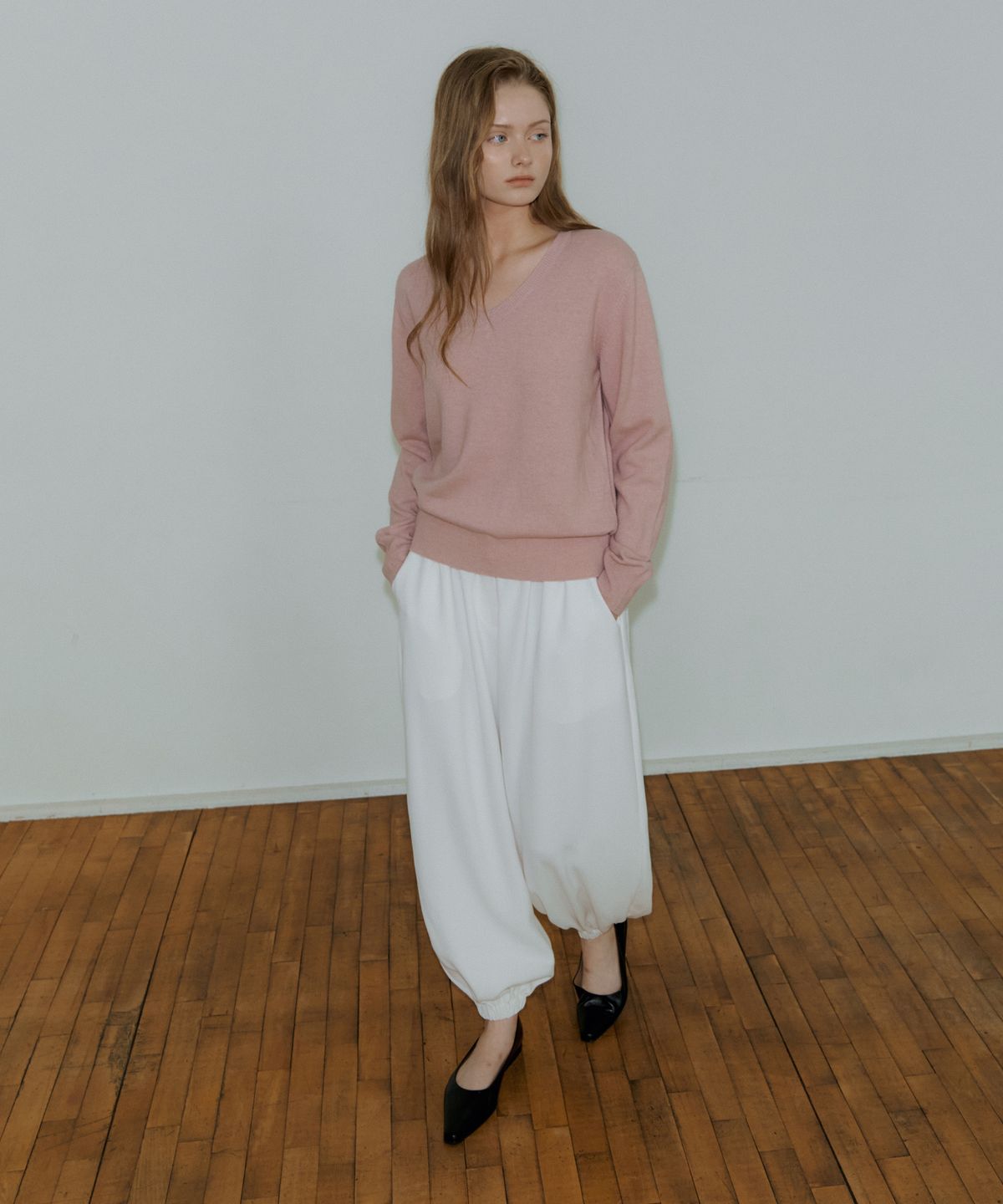 리올그(REORG) PAP SHIRRING HAREM PANTS IVORY
