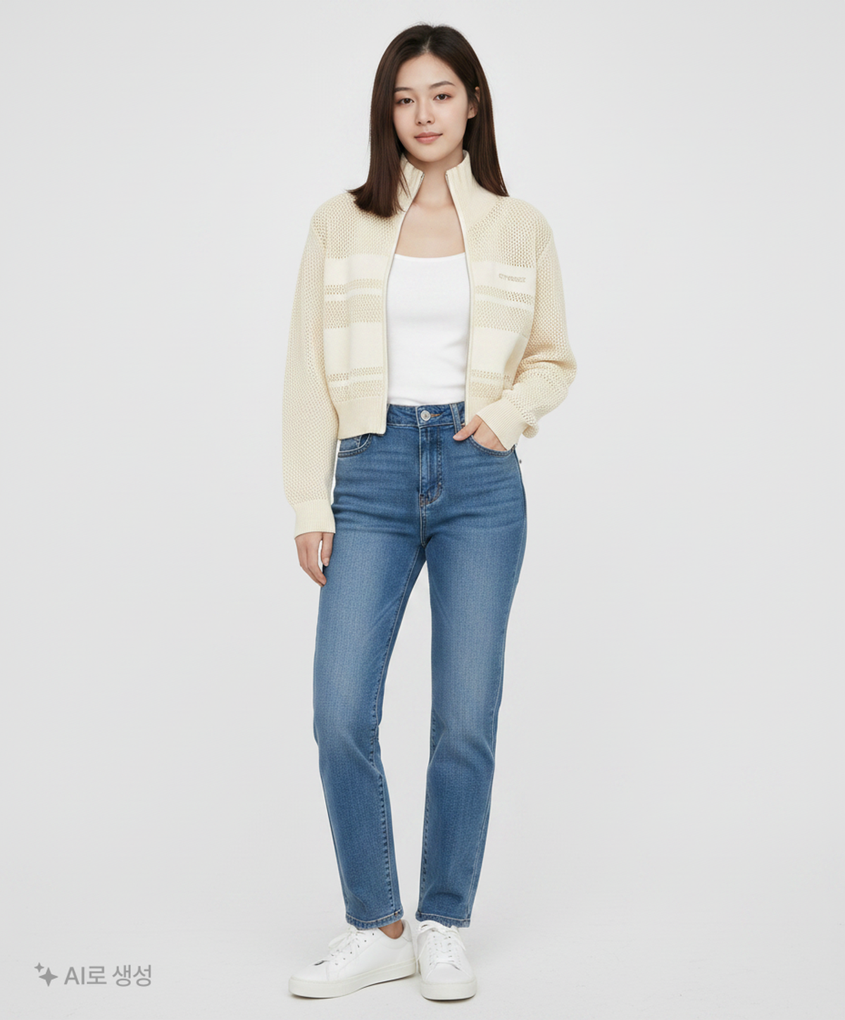 시티브리즈(CITYBREEZE) 리브드 블록 집업 가디건_2COLORS FREE