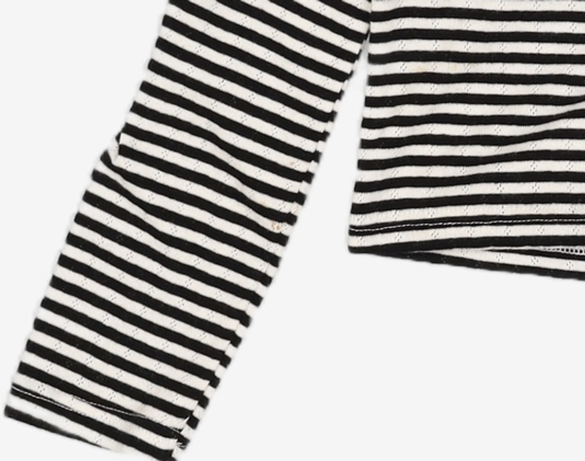 큐리티(CURETTY) C OFF-SHOULDER STRIPE T-SHIRT_BLACK S