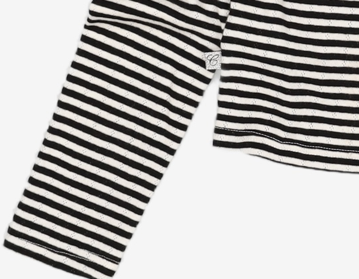 큐리티(CURETTY) C OFF-SHOULDER STRIPE T-SHIRT_BLACK S