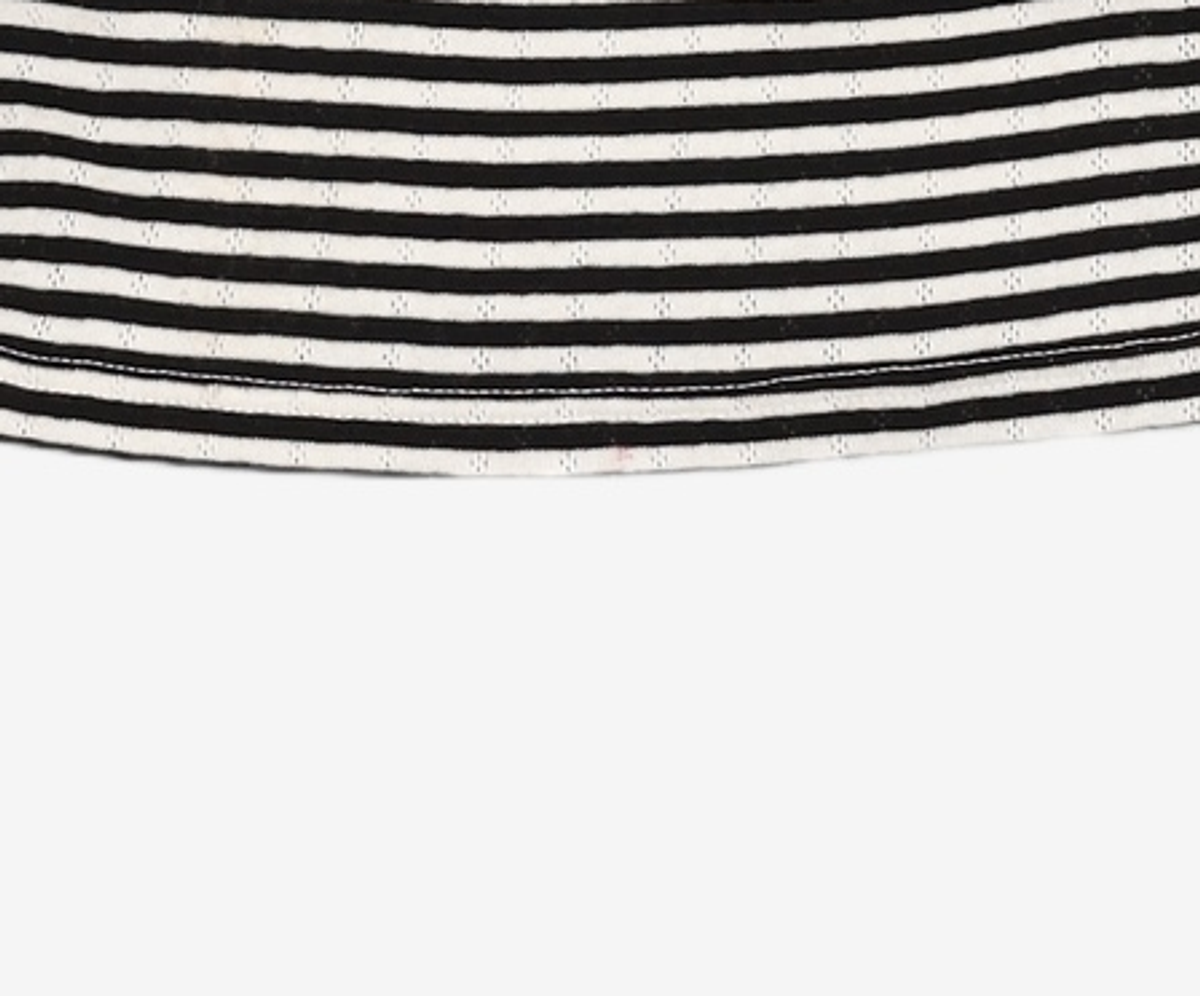 큐리티(CURETTY) C OFF-SHOULDER STRIPE T-SHIRT_BLACK S