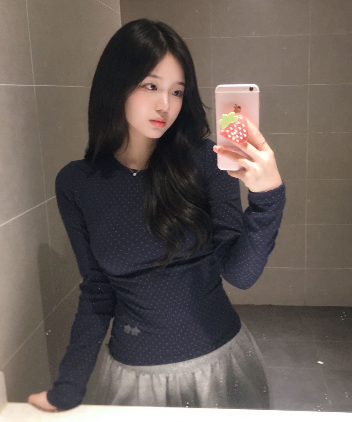 퍼지스캔(FUZZY SCAN) 도트 셔링 슬림 롱슬리브
