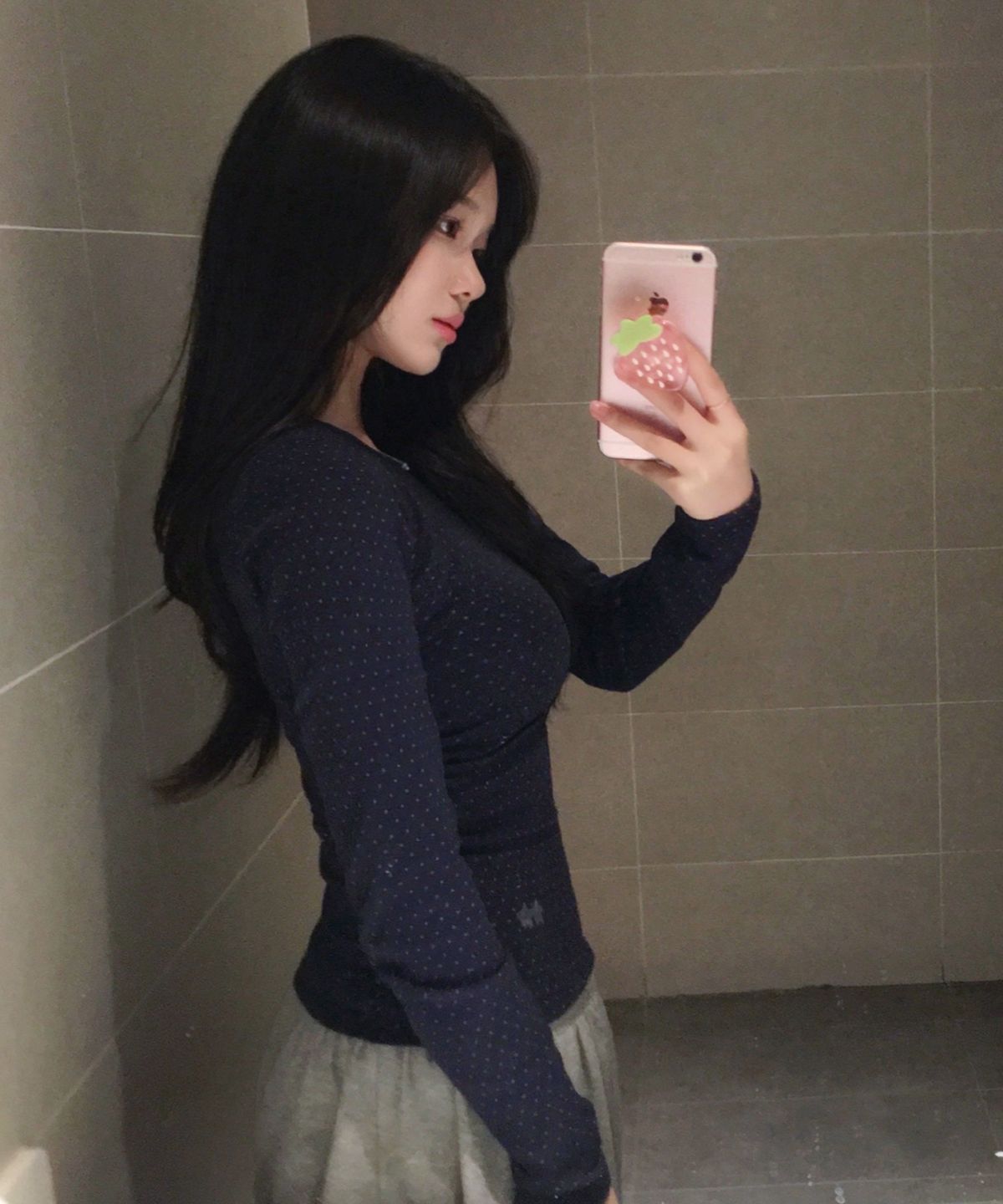 퍼지스캔(FUZZY SCAN) 도트 셔링 슬림 롱슬리브