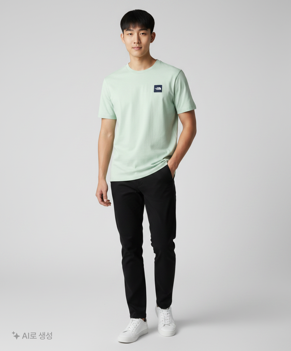 노스페이스(THE NORTH FACE) NT7UP13L 화이트라벨 미니 로고 EX 반팔 라운드 티 100