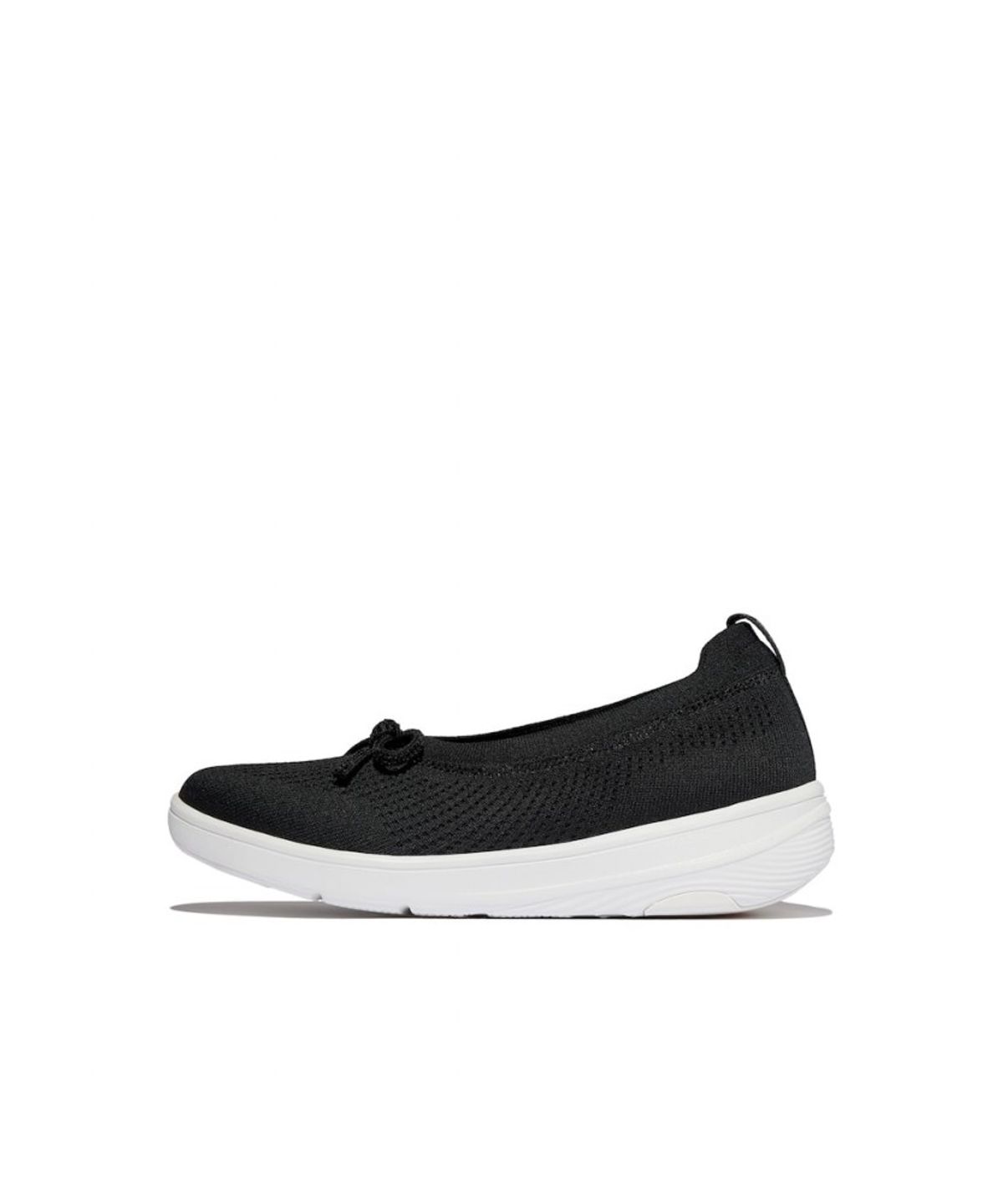핏플랍(FITFLOP) 여성 슈퍼Q 보우 크리스탈 트림 니트 발레 플랫  블랙 (FT69K2M225)