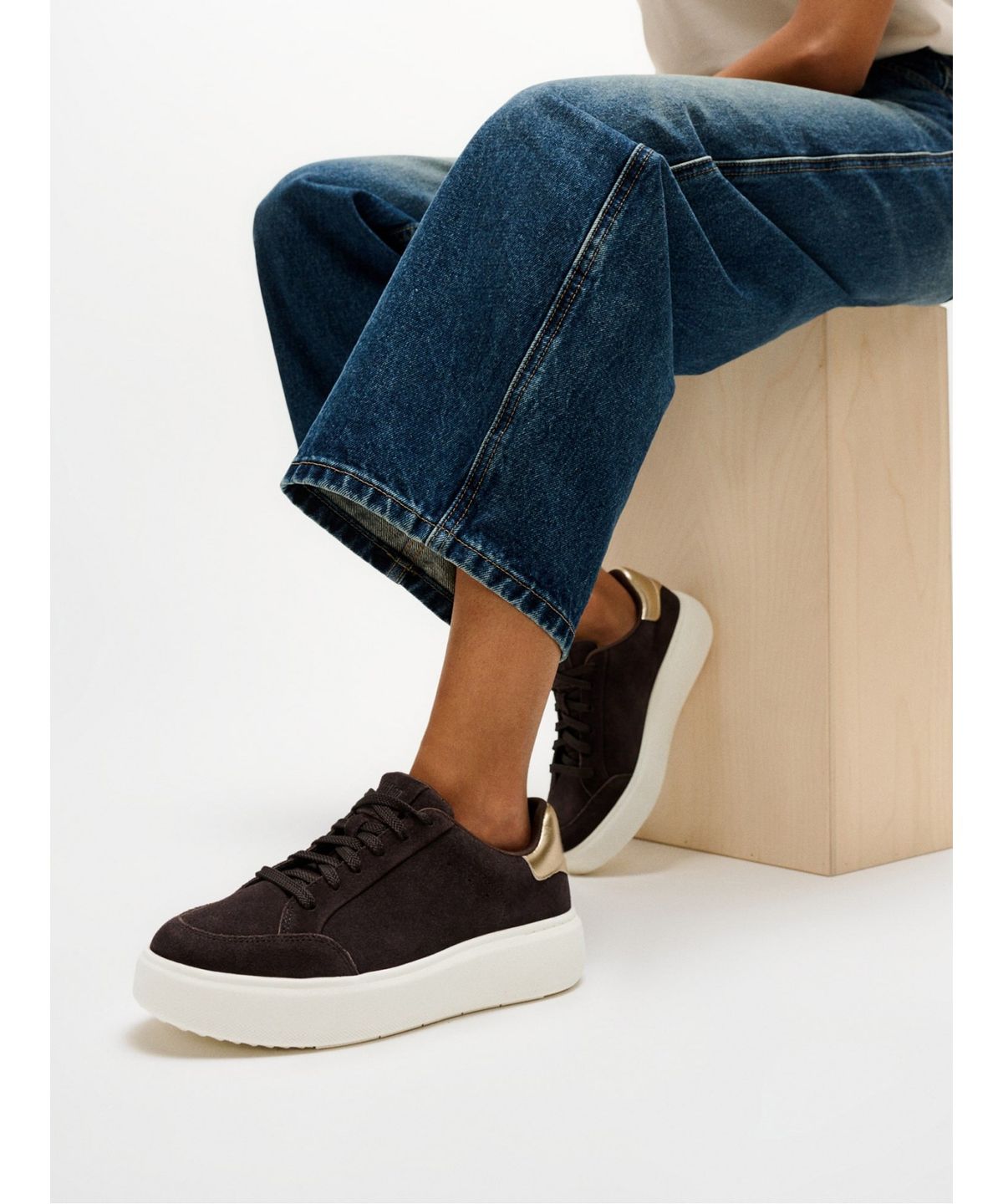 핏플랍(FITFLOP) 여성 RTG 스웨이드 레이스 업 트레이너  초콜릿 브라운 (FT69K2N03D)