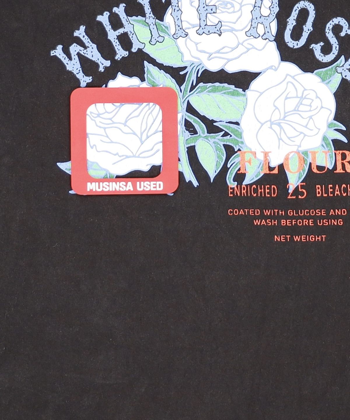 론론(RONRON) WHITE ROSE OVER FIT T-SHIRT BLACK FREE