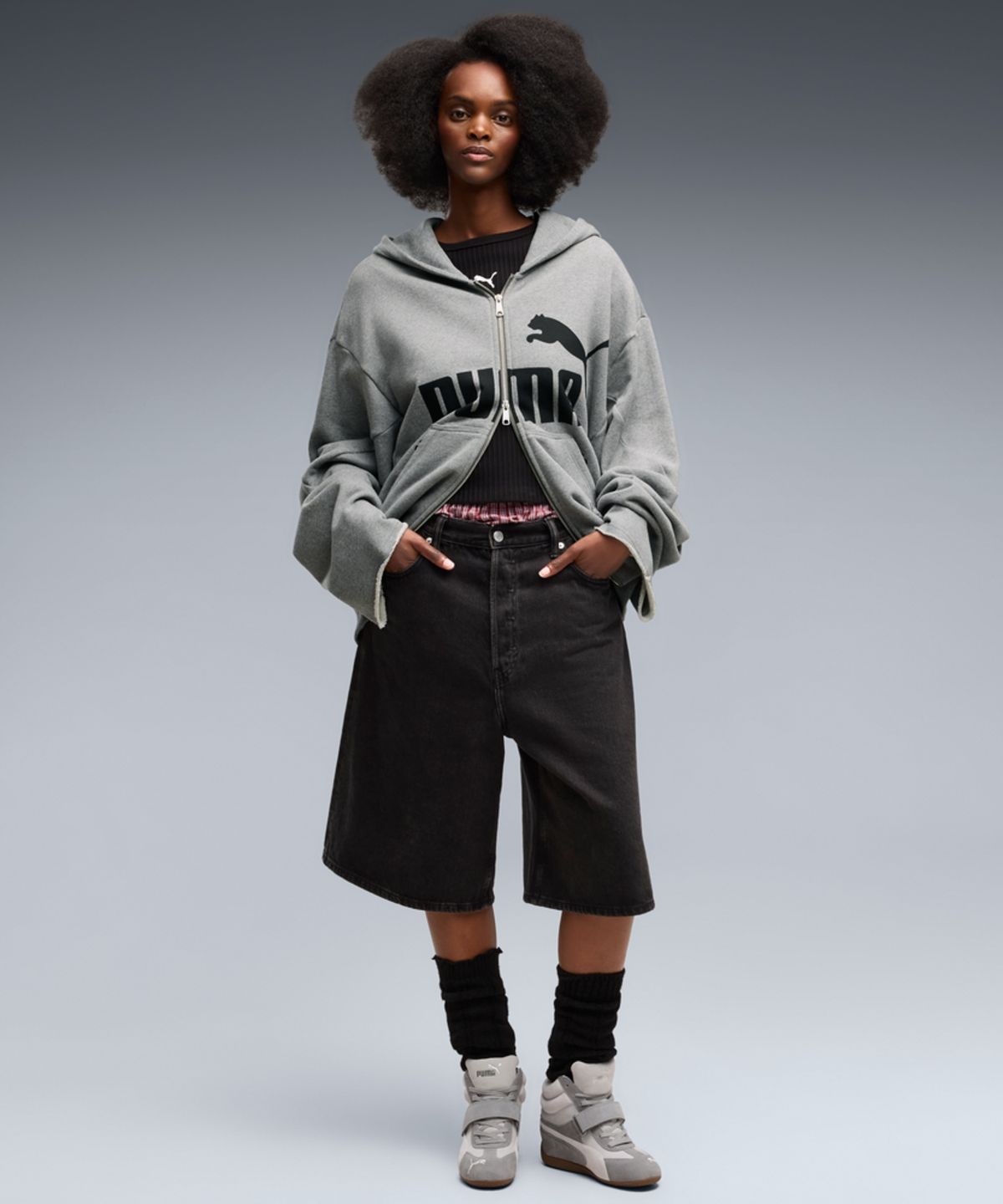 푸마(PUMA) 스피드캣 웨지 우먼스 - 쿨 라이트 그레이:검 / 407878-04
