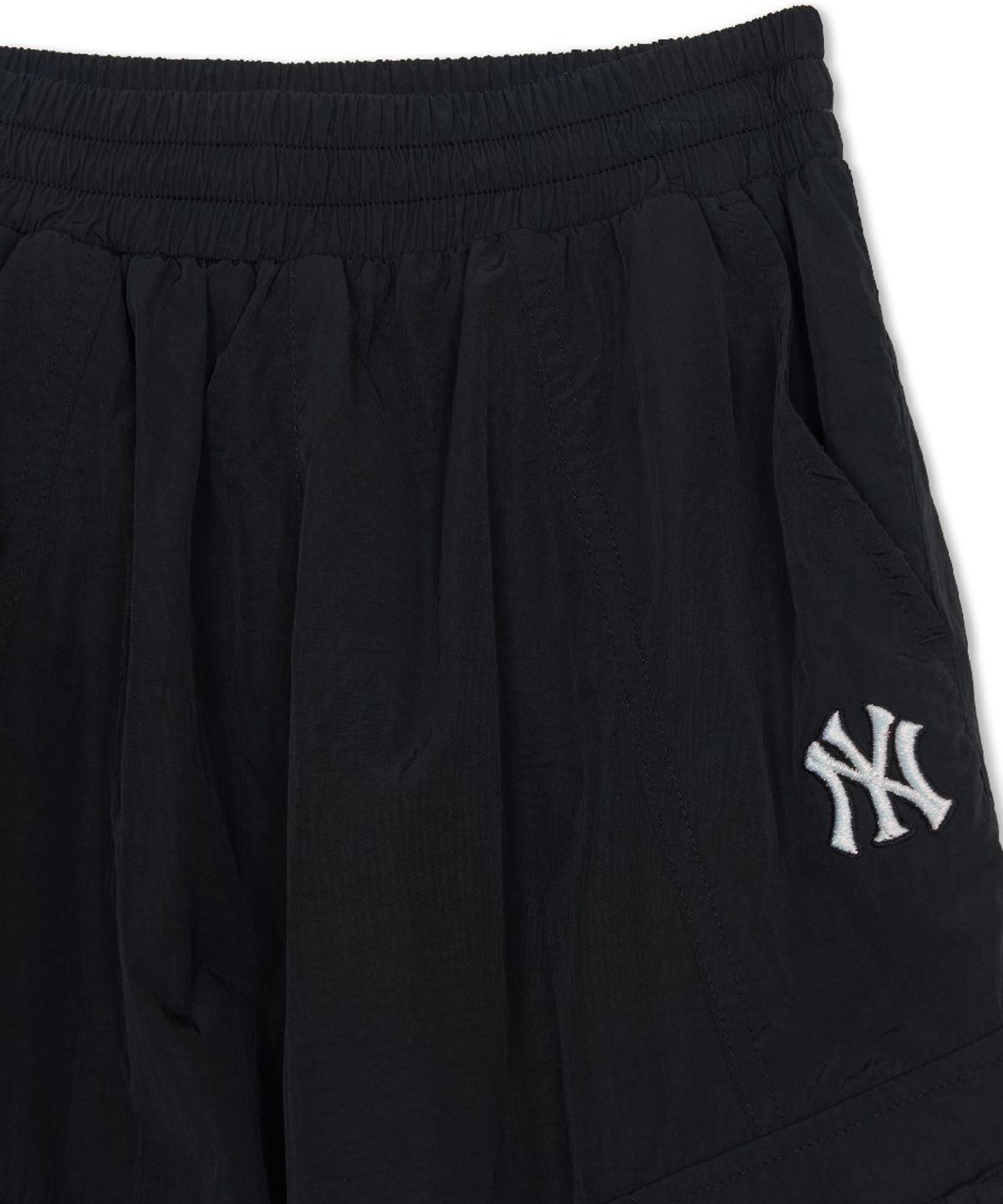 엠엘비 키즈(MLB KIDS) 스트릿 걸즈 와이드 리본포켓 기모트리코트 우븐팬츠 NY (Black)
