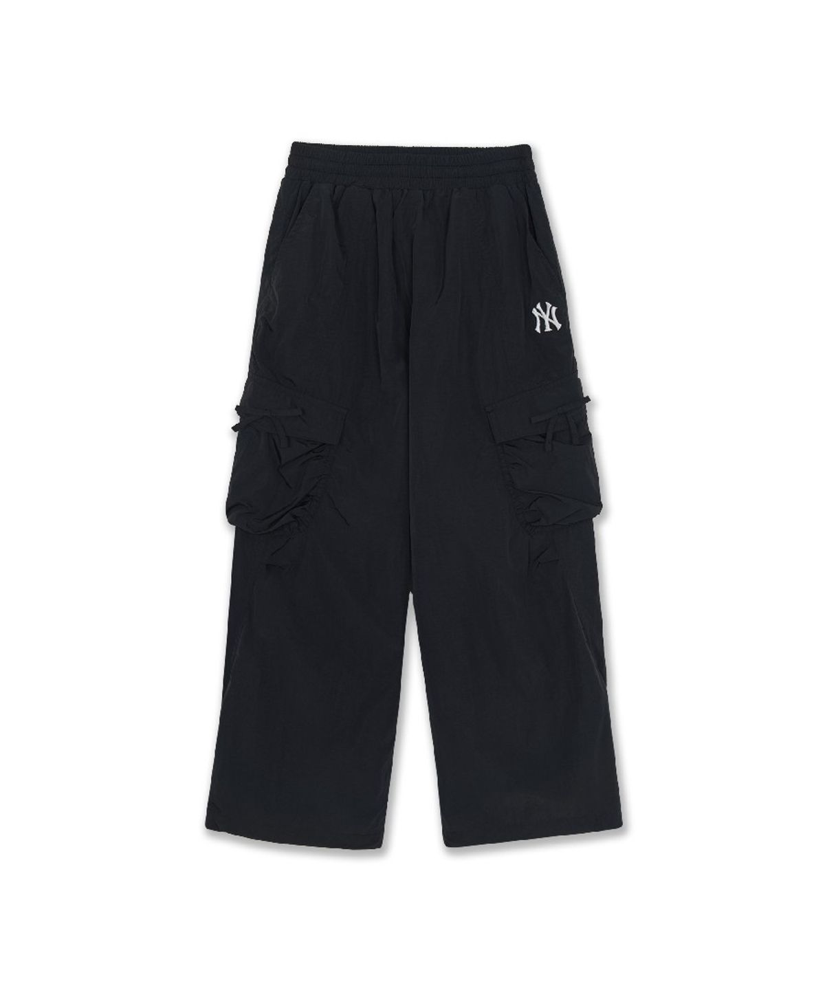엠엘비 키즈(MLB KIDS) 스트릿 걸즈 와이드 리본포켓 기모트리코트 우븐팬츠 NY (Black)