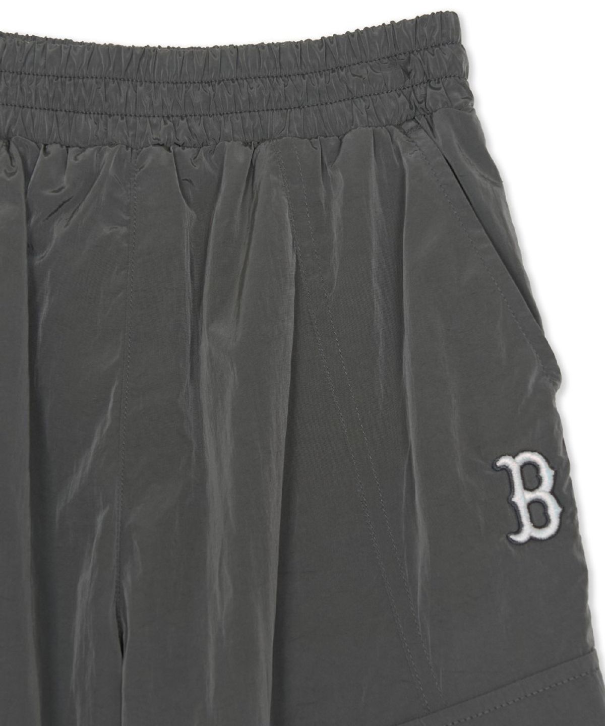 엠엘비 키즈(MLB KIDS) 스트릿 걸즈 와이드 리본포켓 기모트리코트 우븐팬츠 BOS (Charcoal Grey)