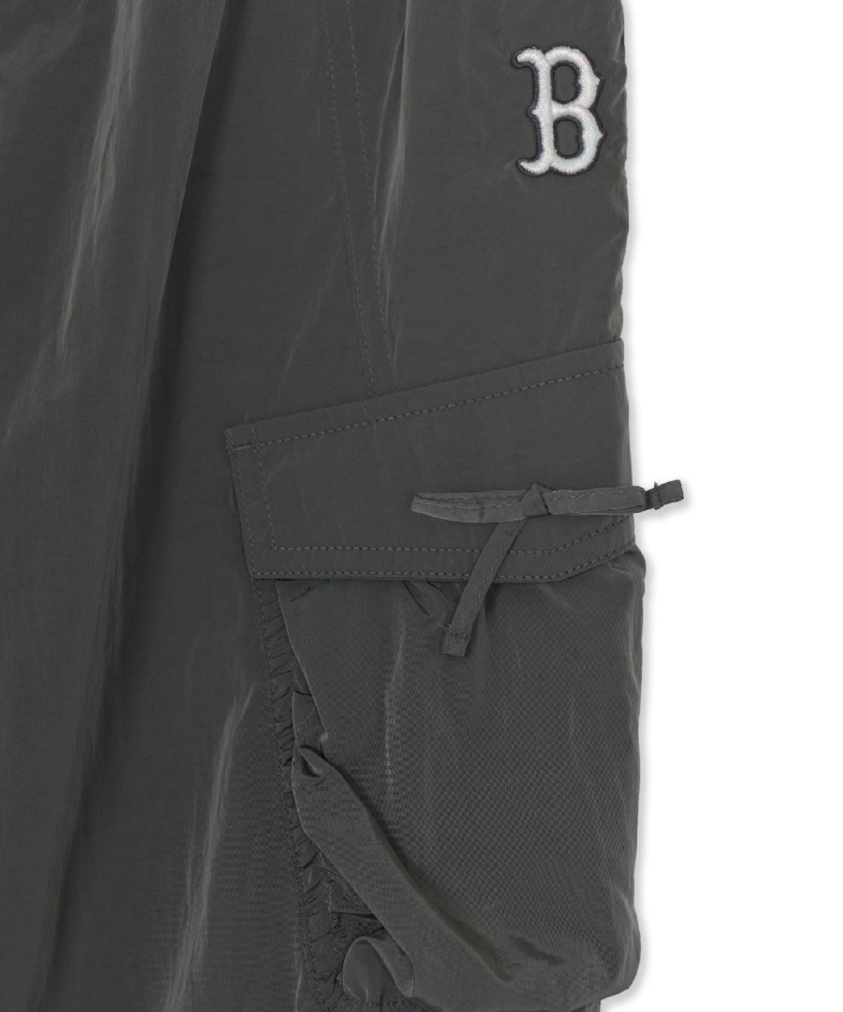 엠엘비 키즈(MLB KIDS) 스트릿 걸즈 와이드 리본포켓 기모트리코트 우븐팬츠 BOS (Charcoal Grey)