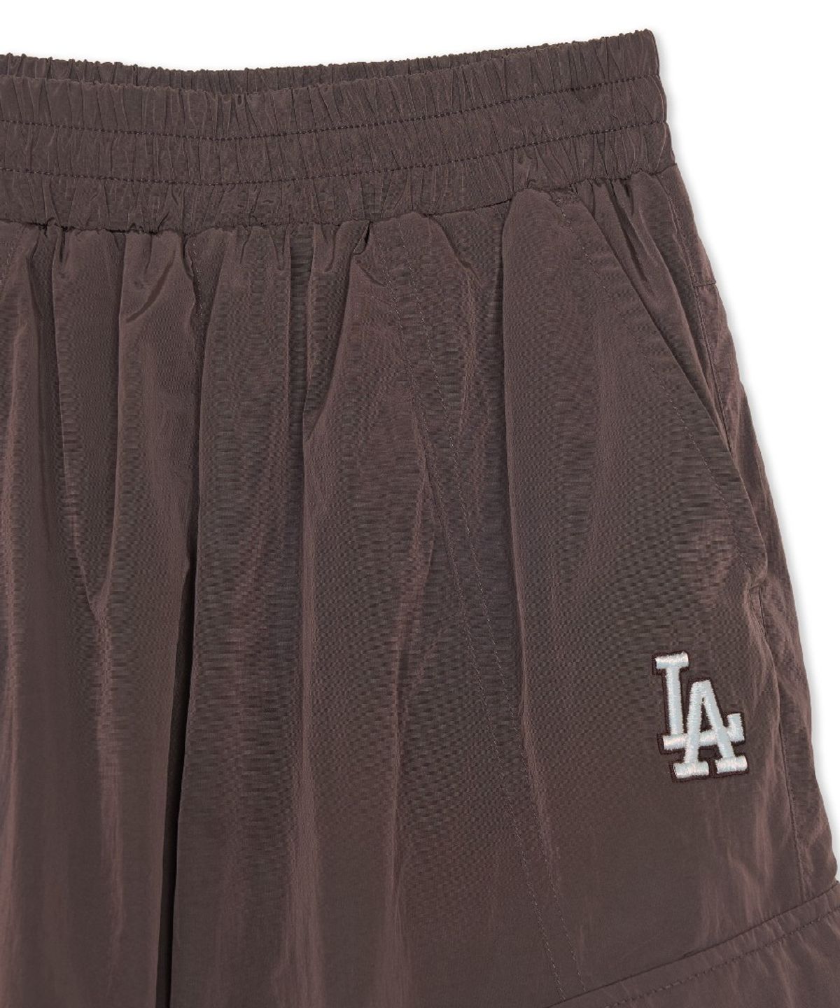 엠엘비 키즈(MLB KIDS) 스트릿 걸즈 와이드 리본포켓 기모트리코트 우븐팬츠 LA (Mg.Brown)