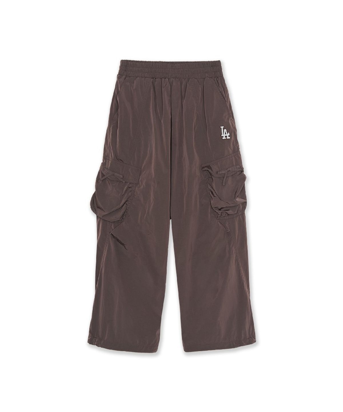 엠엘비 키즈(MLB KIDS) 스트릿 걸즈 와이드 리본포켓 기모트리코트 우븐팬츠 LA (Mg.Brown)