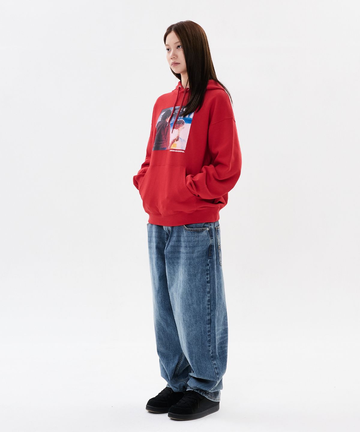 위캔더스(WKNDRS) WKNDRS x E.T. HOODIE (RED)