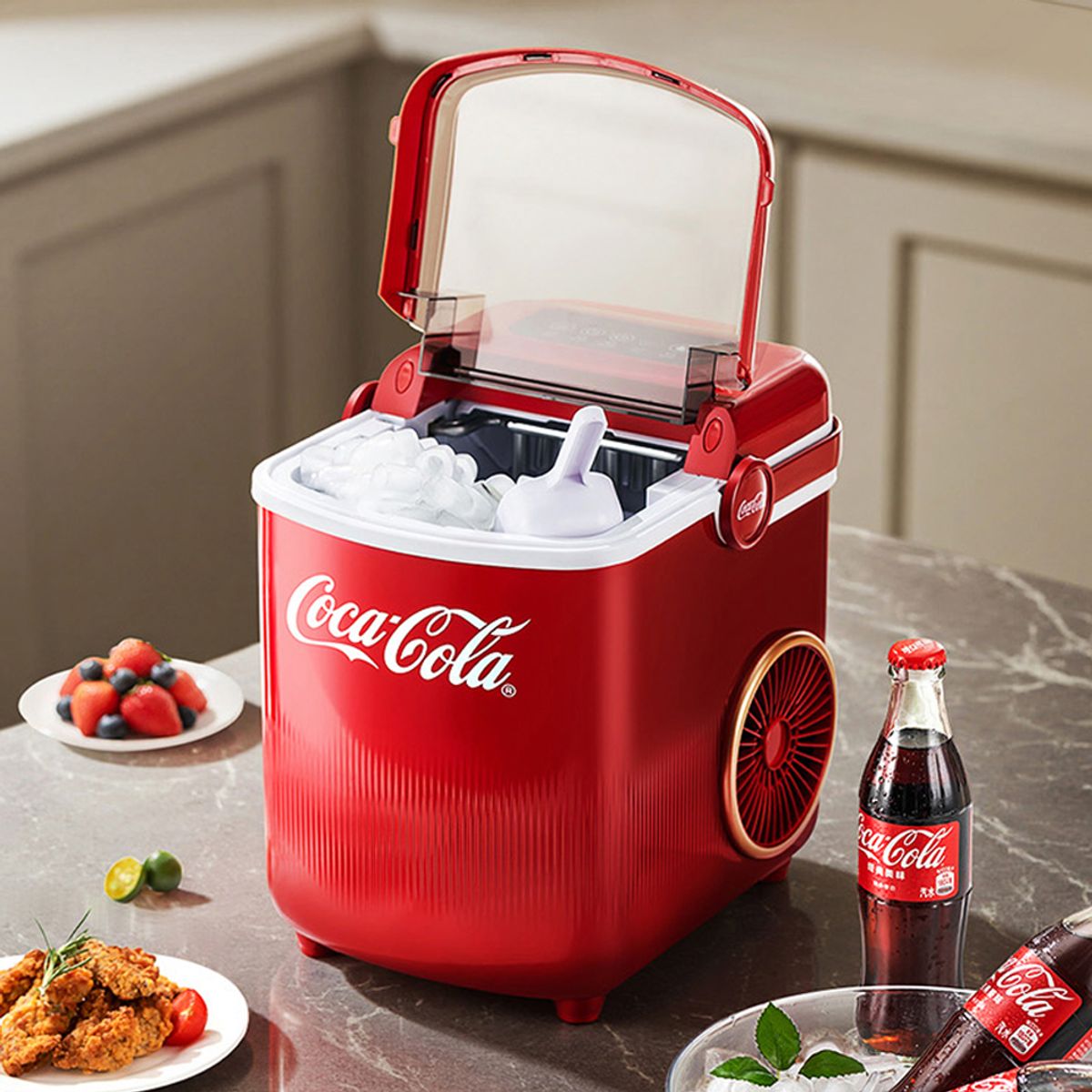 엔조이 코카콜라(ENJOY COCACOLA) 코카콜라 시그니처 급속 제빙기 홈카페 캠핑 아이스메이커 CO-WZB01R