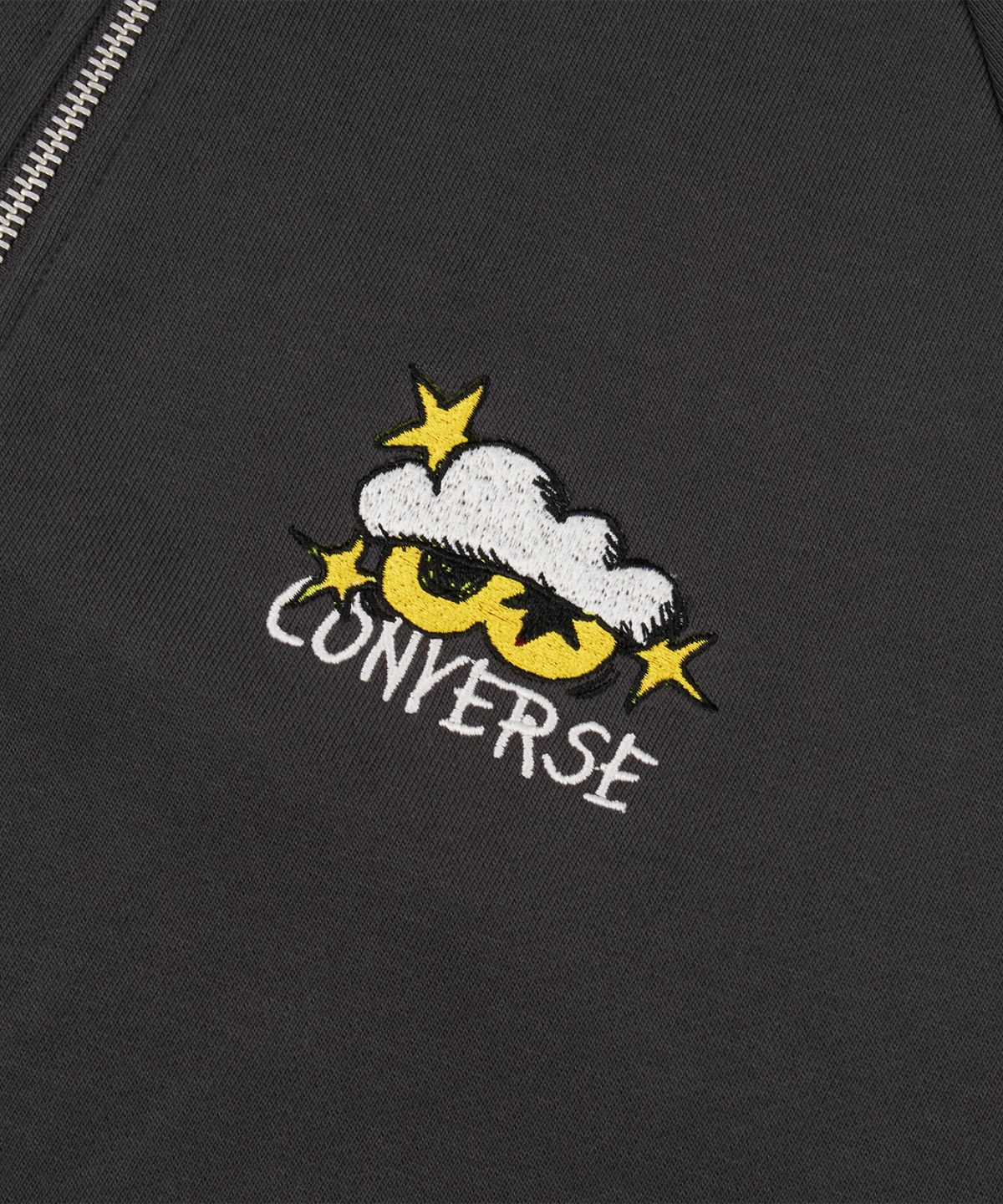 컨버스(CONVERSE) 컨버스 & 조앤프렌즈 오버사이즈 집업 스웨트셔츠 다크 매터 UCL158-GDA