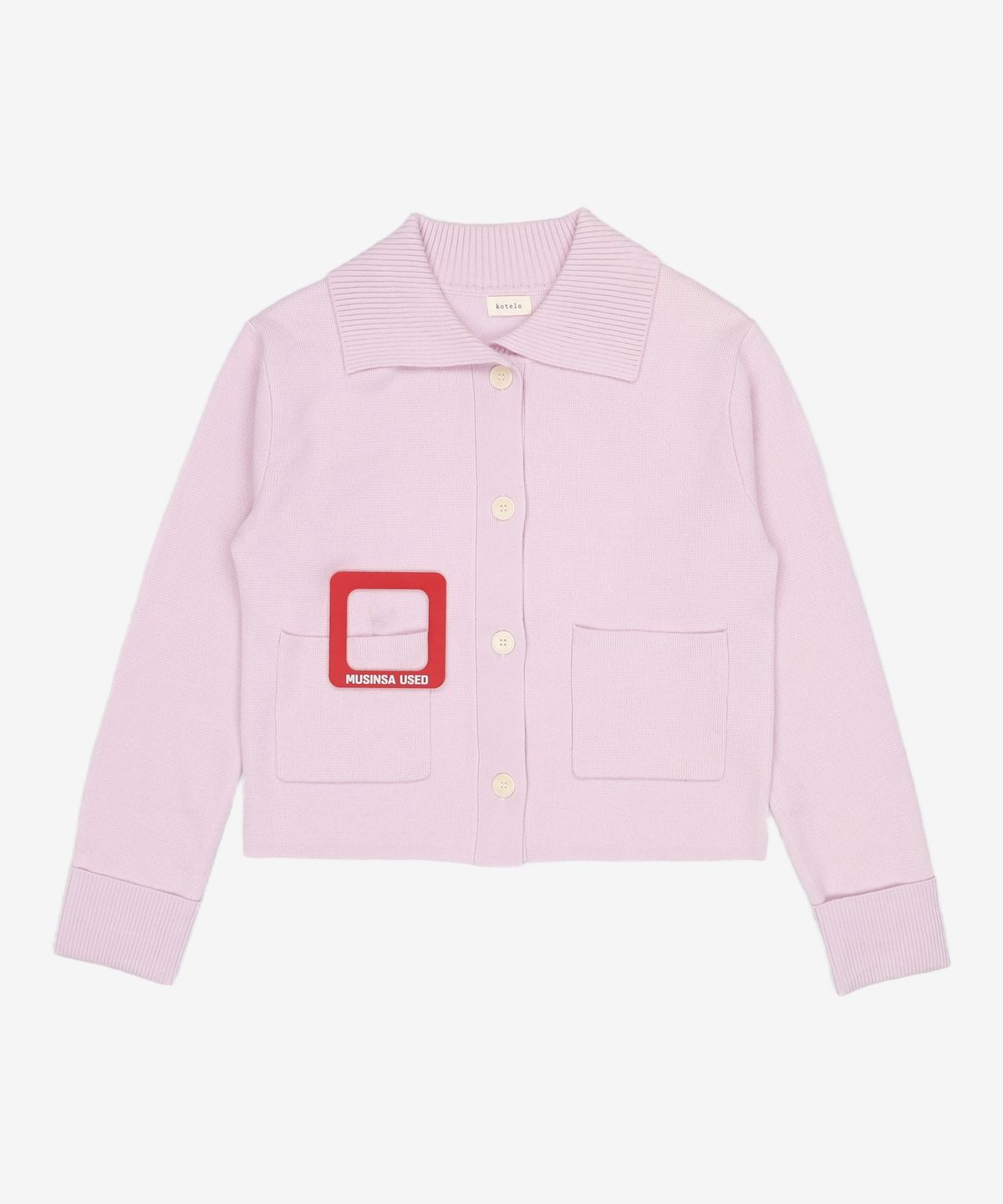 코텔로(KOTELO) Cashmere Blended Wide Collar Cardigan  lavendar FREE
