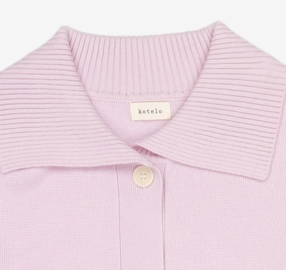 코텔로(KOTELO) Cashmere Blended Wide Collar Cardigan  lavendar FREE
