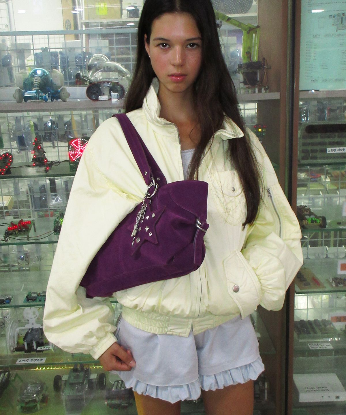 여밈(YEOMIM) ranch bag (magenta) & keyring set