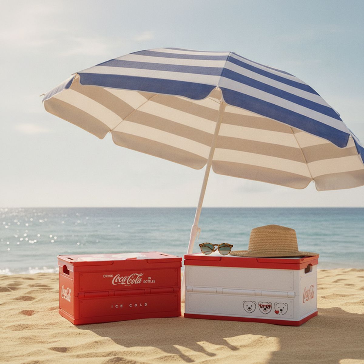 엔조이 코카콜라(ENJOY COCACOLA) 코카콜라 시그니처 폴딩 스토리지 박스 감성 캠핑 수납함