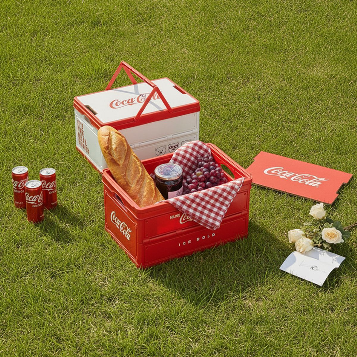 엔조이 코카콜라(ENJOY COCACOLA) 코카콜라 시그니처 폴딩 스토리지 박스 감성 캠핑 수납함