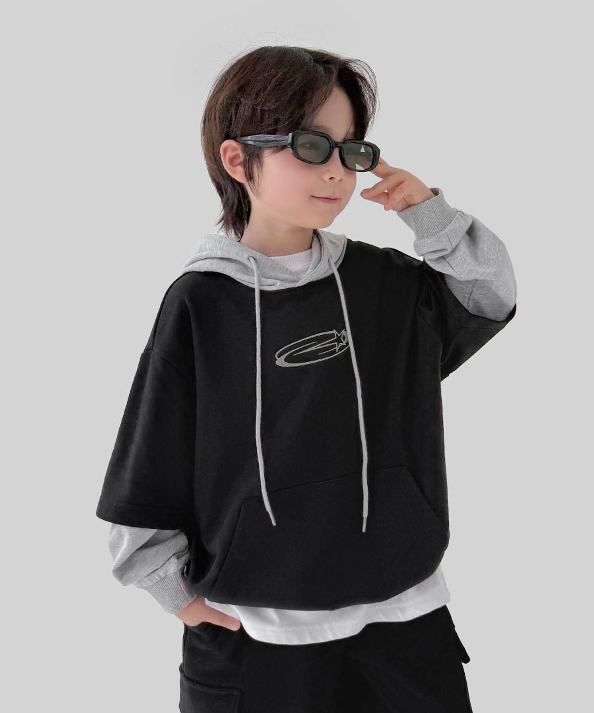 베리클로젯(BERRYCLOSET) 더블 레이어드 후드티