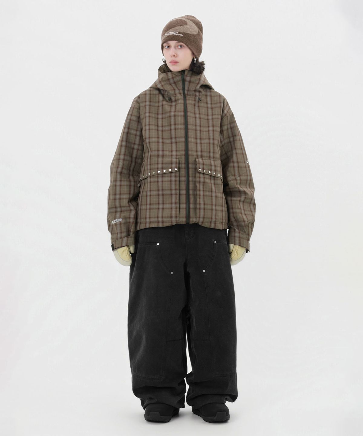 디미토(DIMITO) STUD 2L JACKET BROWN CHECK