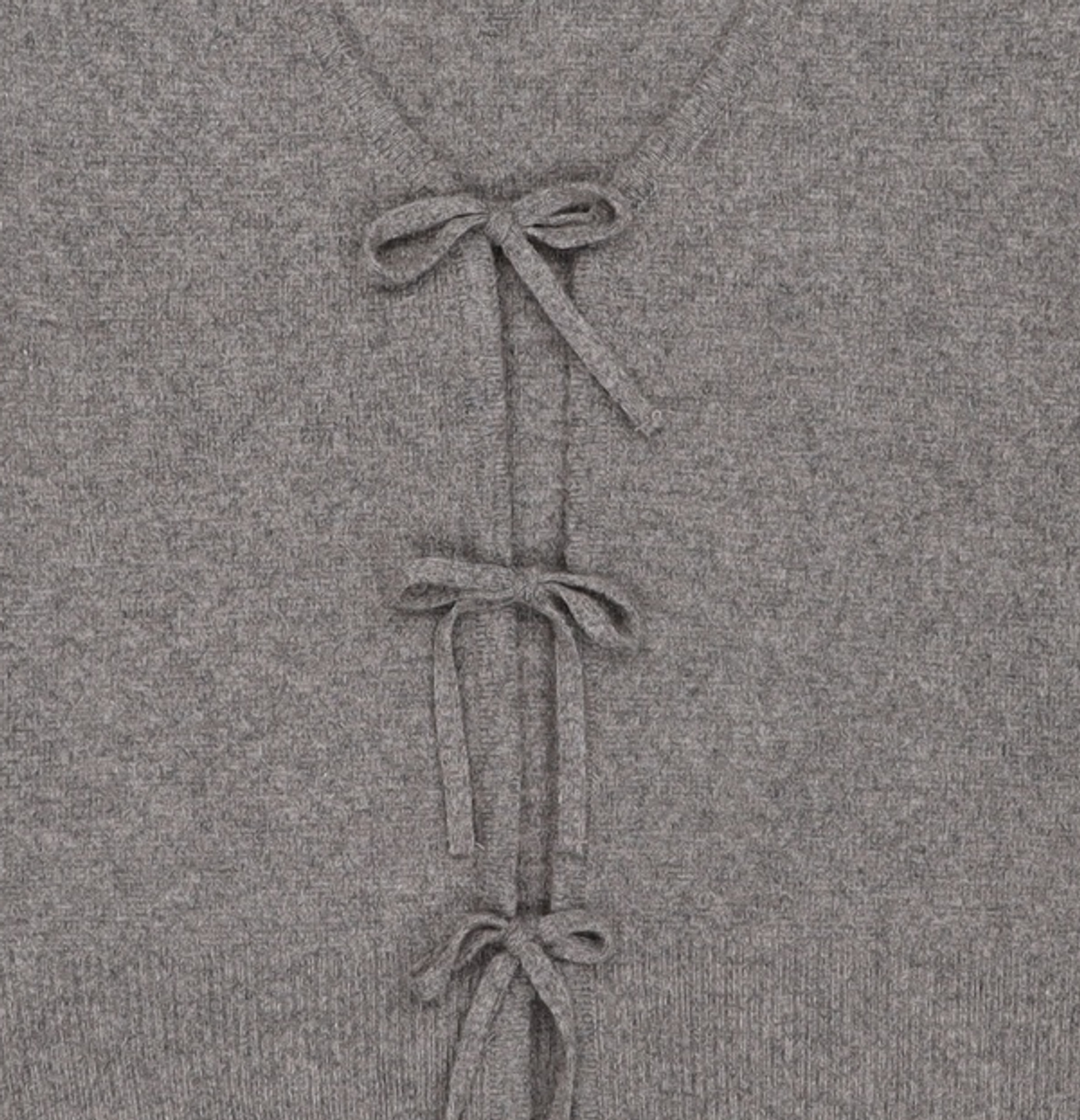비뮤즈맨션(BEMUSE MANSION) Ribbon point knit cardigan - Black FREE